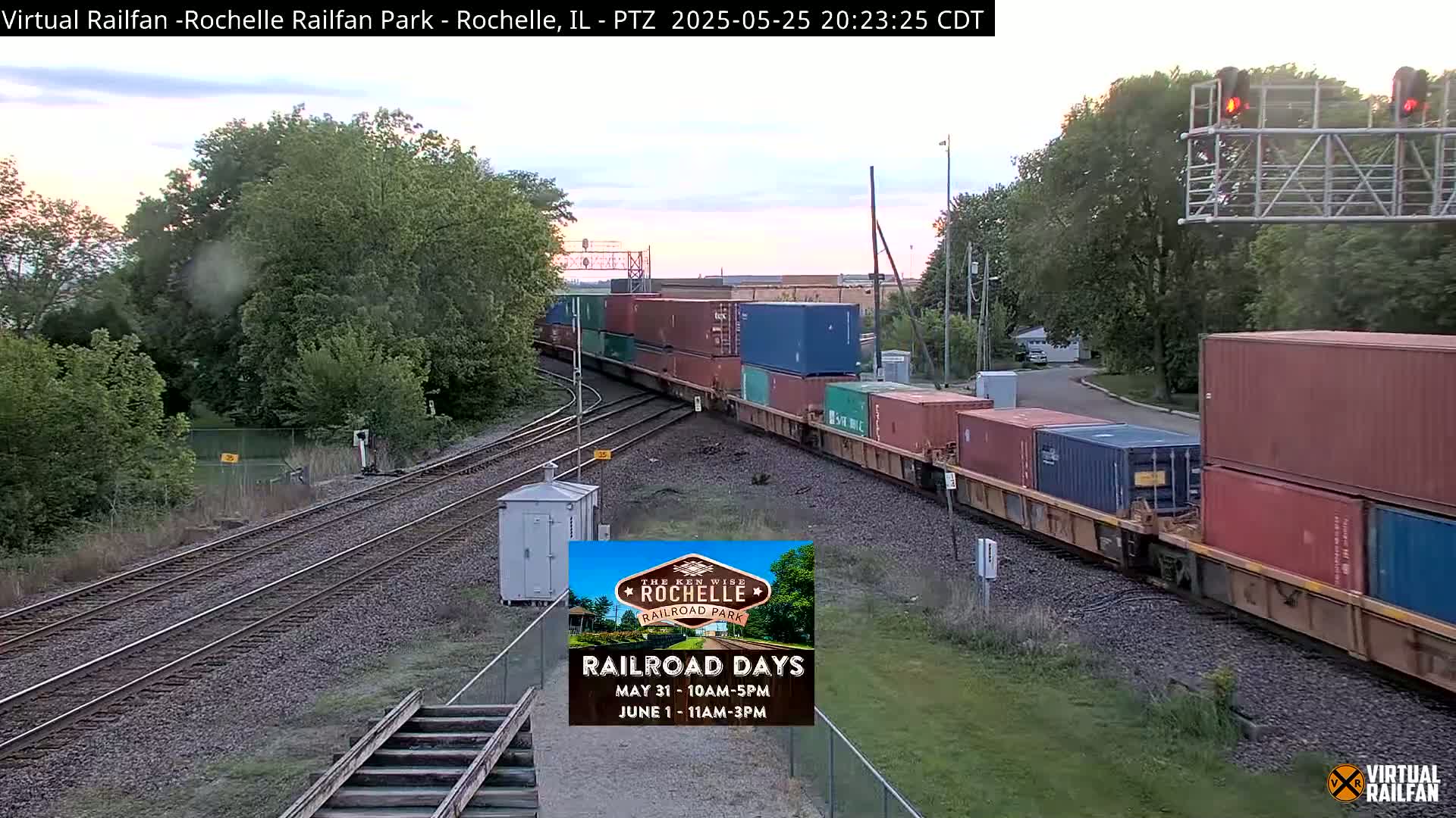 Rochelle Railfan Park Railroad Junction Live Cam - Rochelle, Ogle, Illinois, USA 