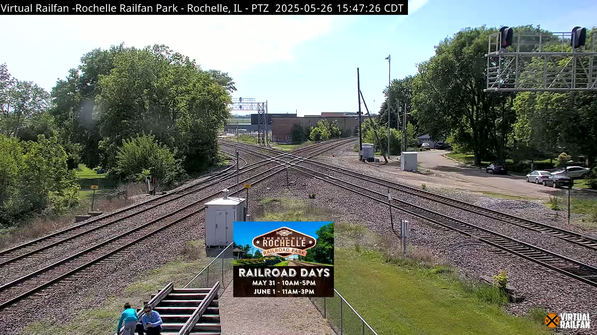 Rochelle Railfan Park Railroad Junction Live Cam - Rochelle, Ogle, Illinois, USA 