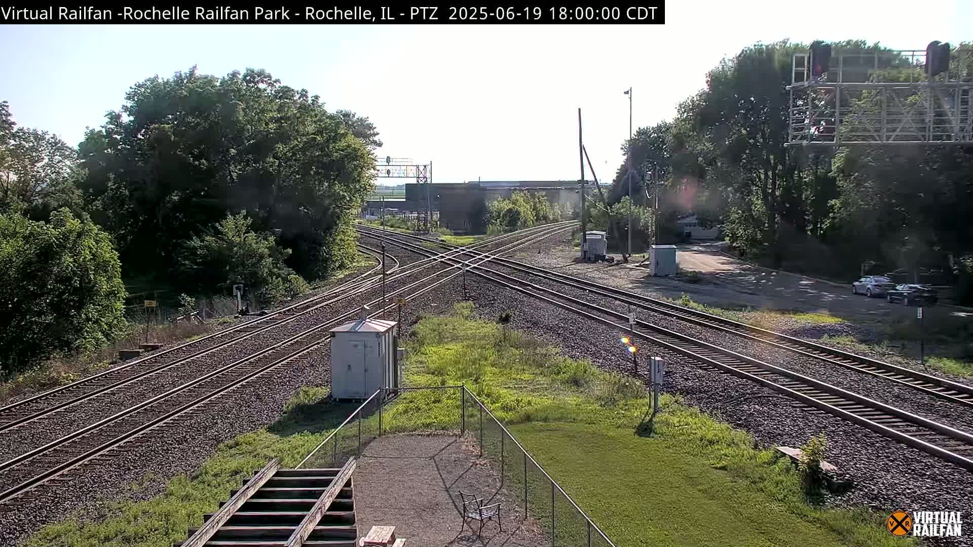 Rochelle Railfan Park Railroad Junction Live Cam - Rochelle, Ogle, Illinois, USA 