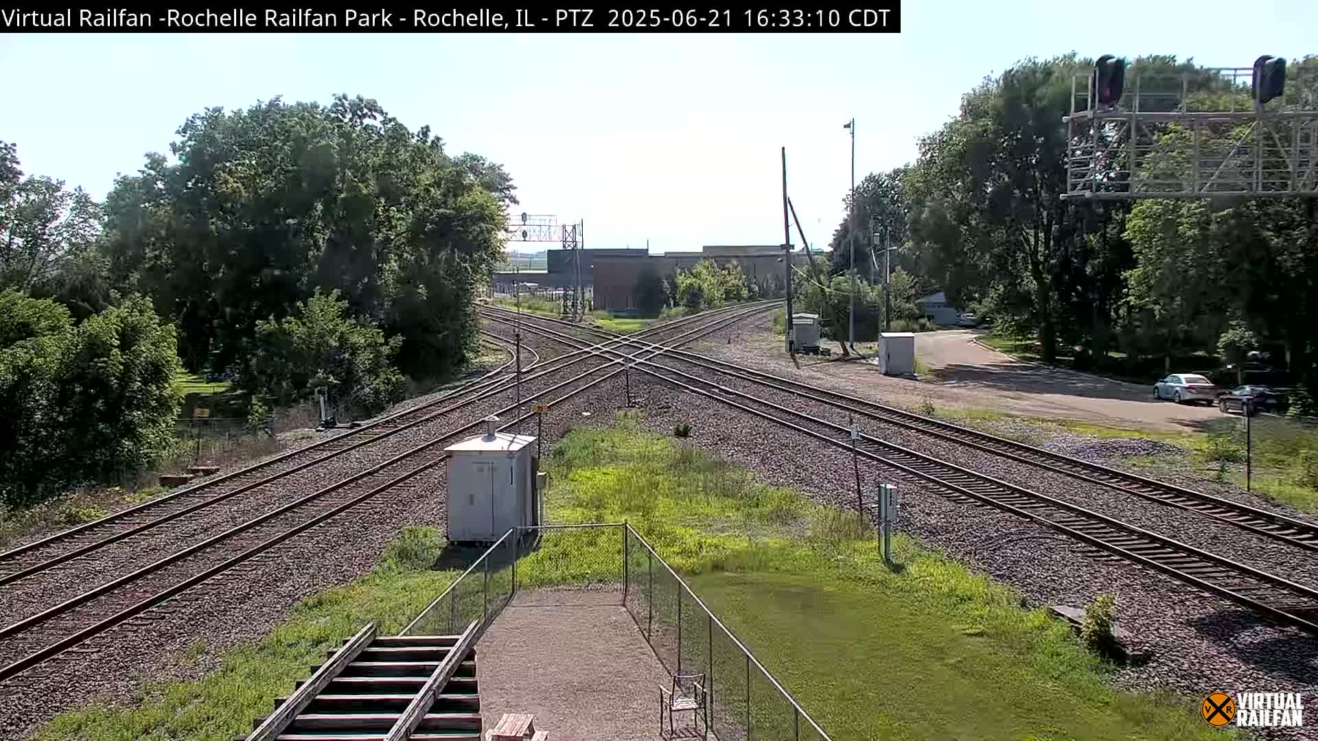 Rochelle Railfan Park Railroad Junction Live Cam - Rochelle, Ogle, Illinois, USA 