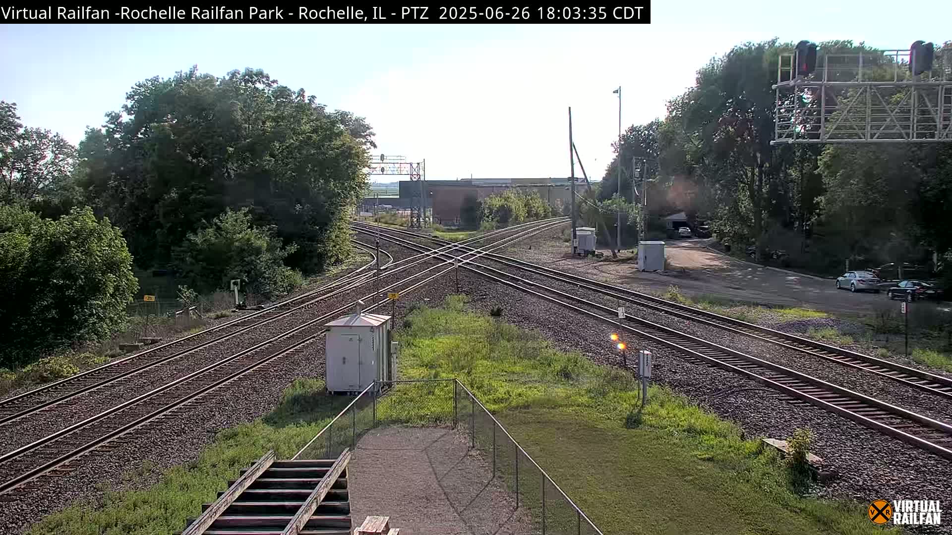 Rochelle Railfan Park Railroad Junction Live Cam - Rochelle, Ogle, Illinois, USA 