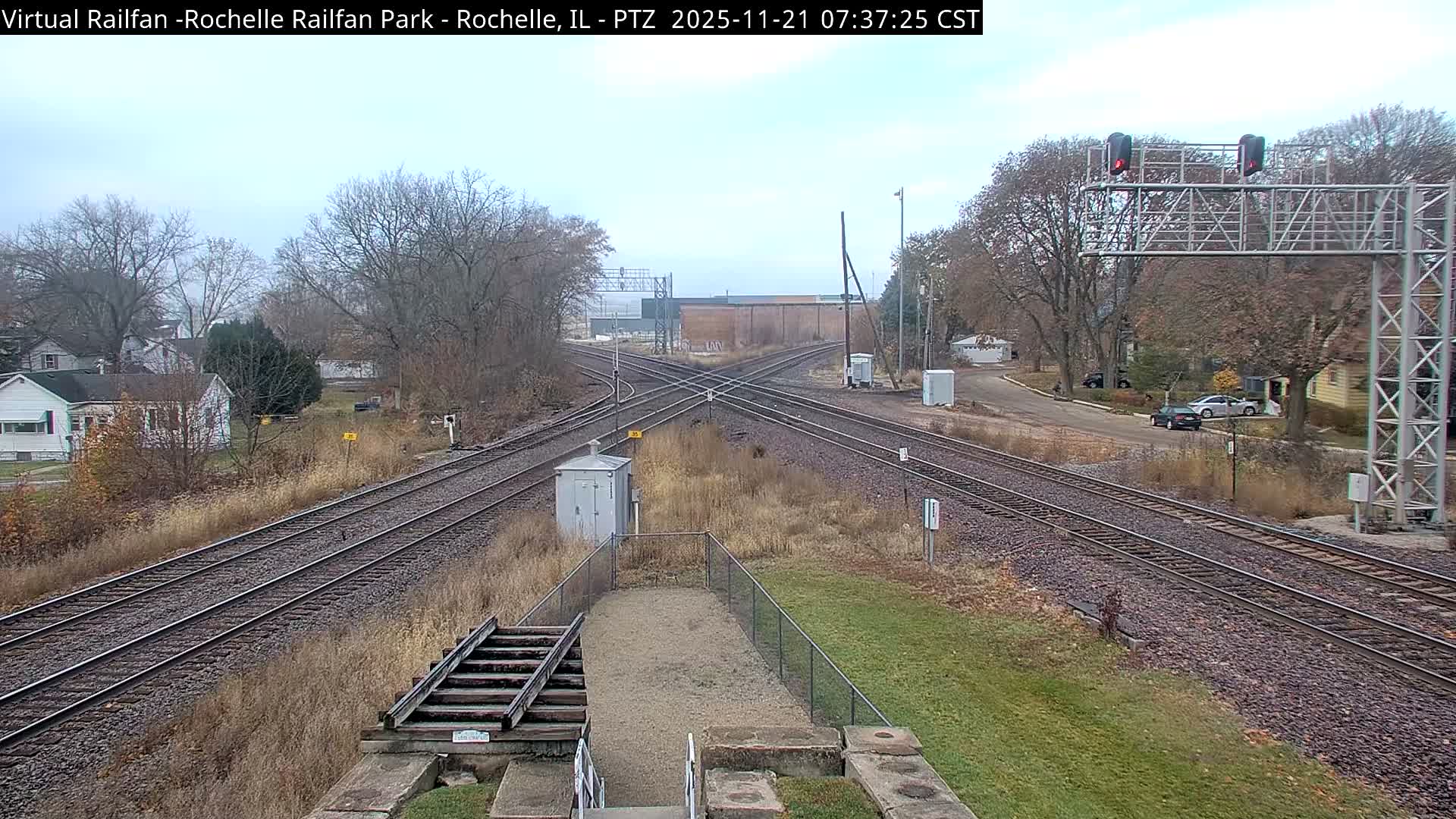 Rochelle Railfan Park Railroad Junction Live Cam - Rochelle, Ogle, Illinois, USA 