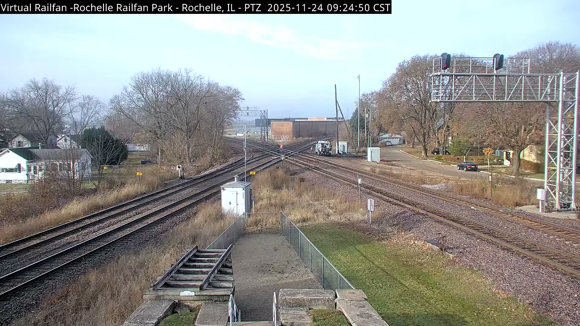 Rochelle Railfan Park Railroad Junction Live Cam - Rochelle, Ogle, Illinois, USA 