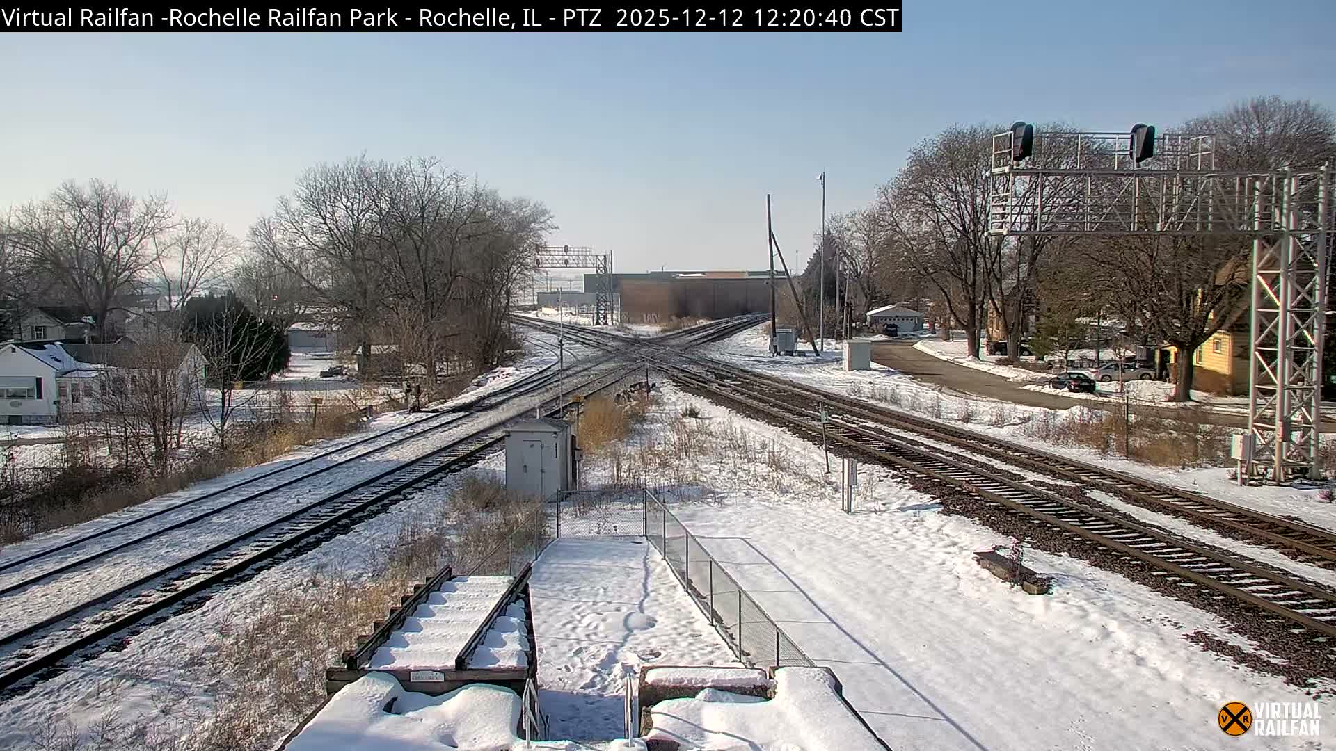 Rochelle Railfan Park Railroad Junction Live Cam - Rochelle, Ogle, Illinois, USA 