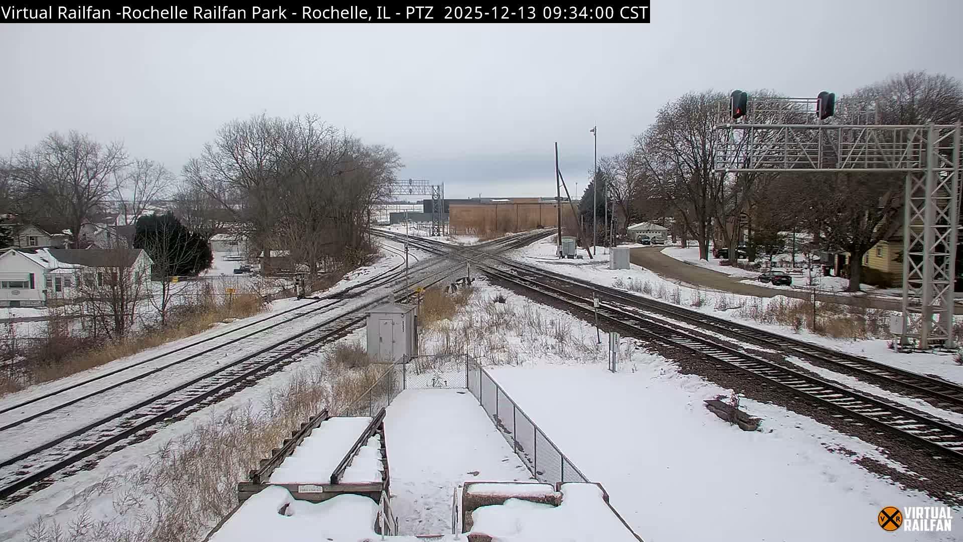 Rochelle Railfan Park Railroad Junction Live Cam - Rochelle, Ogle, Illinois, USA 
