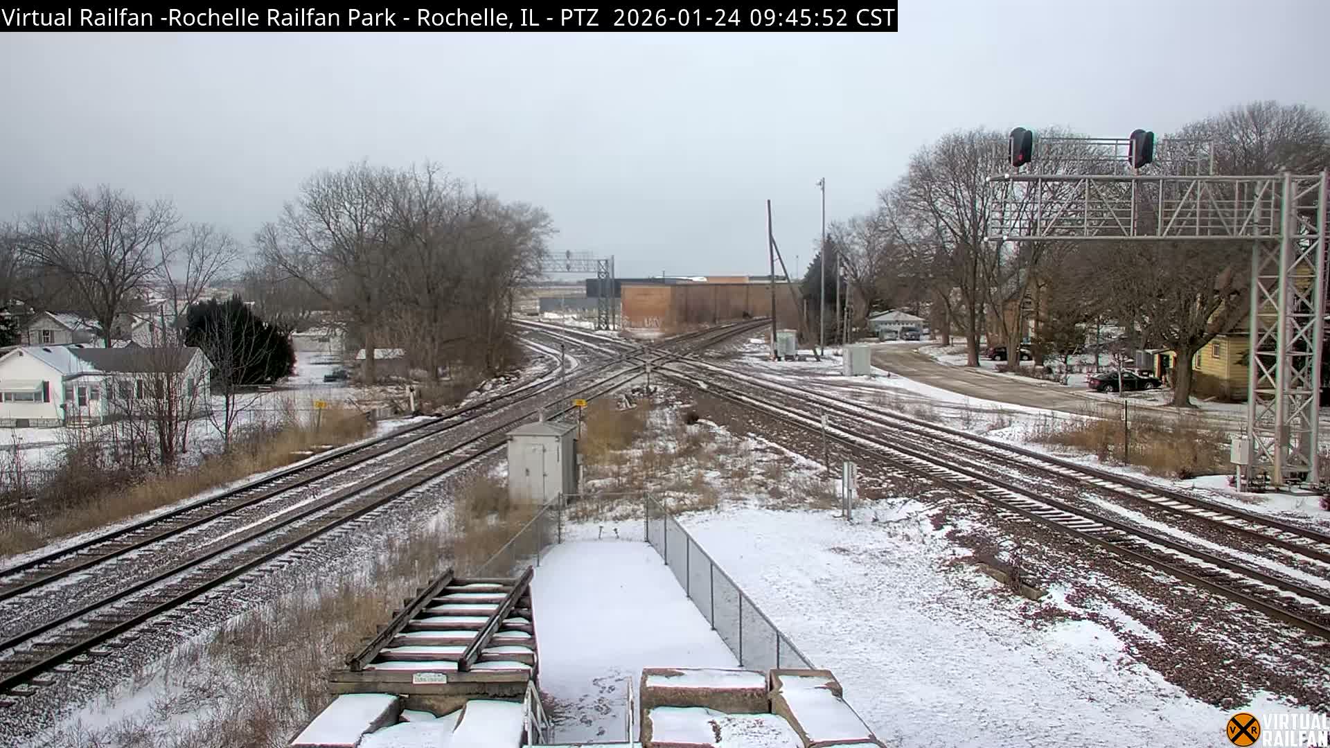 Rochelle Railfan Park Railroad Junction Live Cam - Rochelle, Ogle, Illinois, USA 