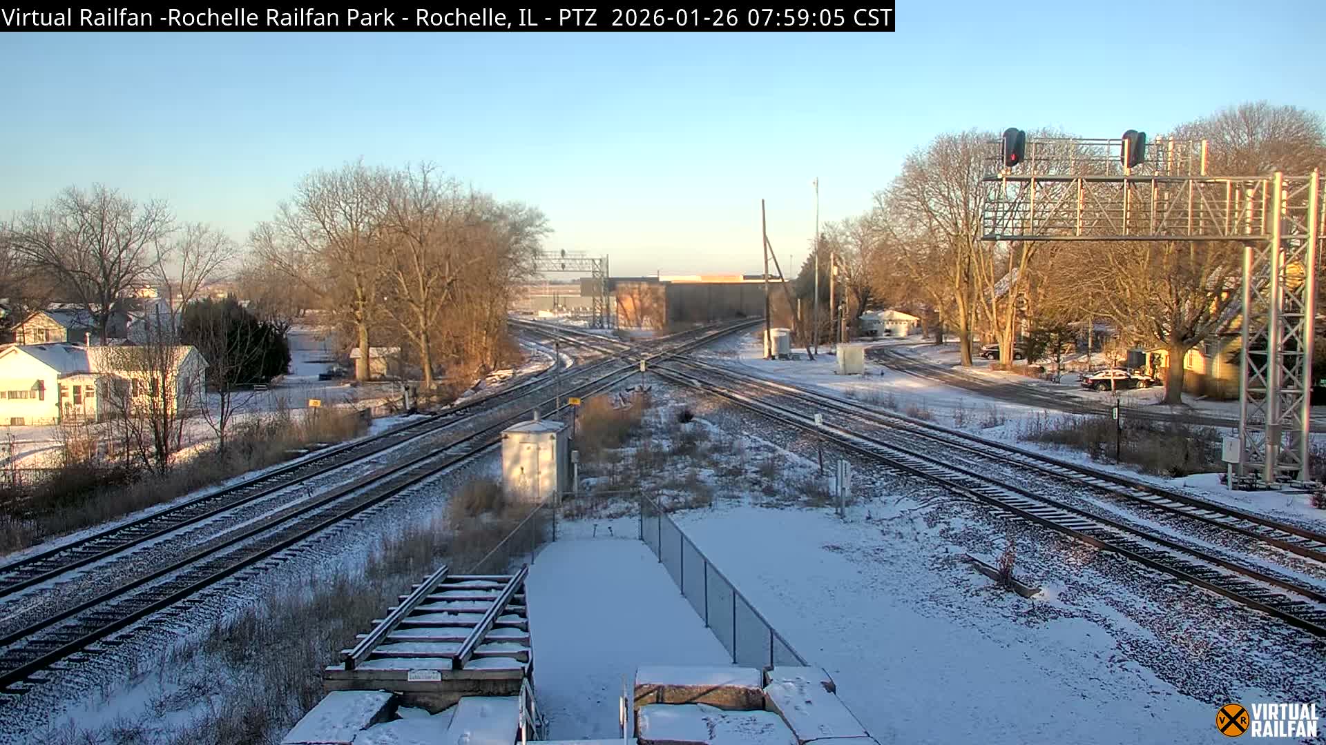 Rochelle Railfan Park Railroad Junction Live Cam - Rochelle, Ogle, Illinois, USA 