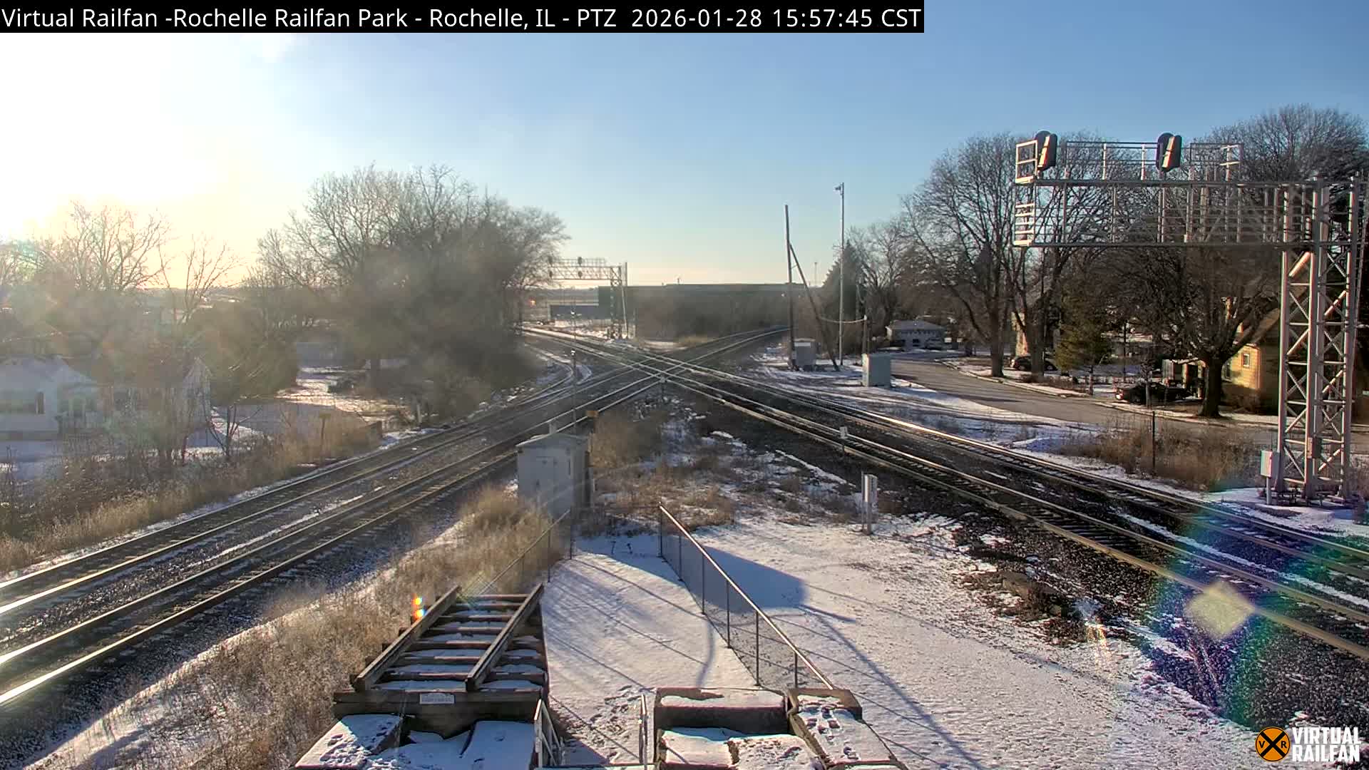 Rochelle Railfan Park Railroad Junction Live Cam - Rochelle, Ogle, Illinois, USA 