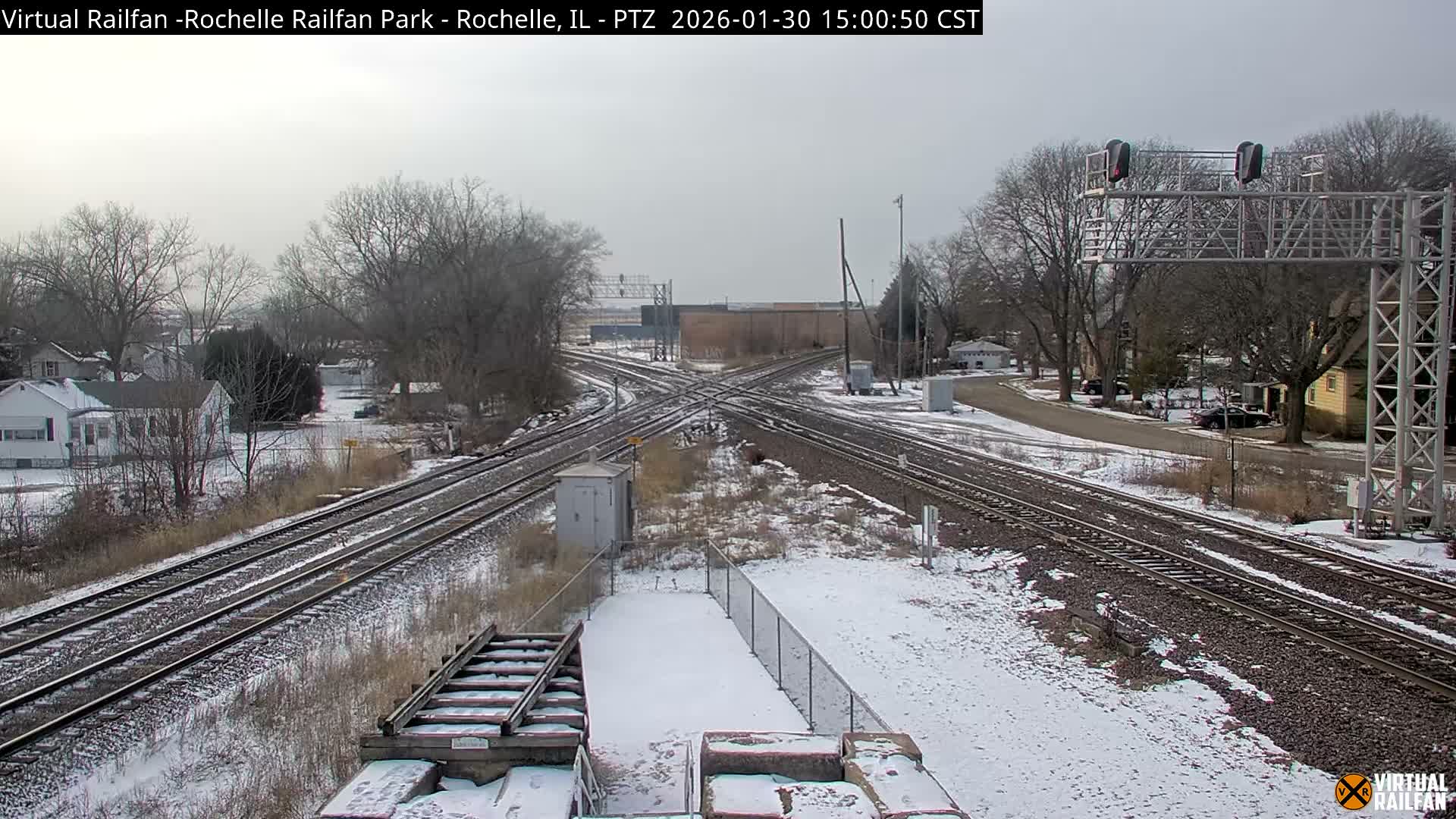 Rochelle Railfan Park Railroad Junction Live Cam - Rochelle, Ogle, Illinois, USA 