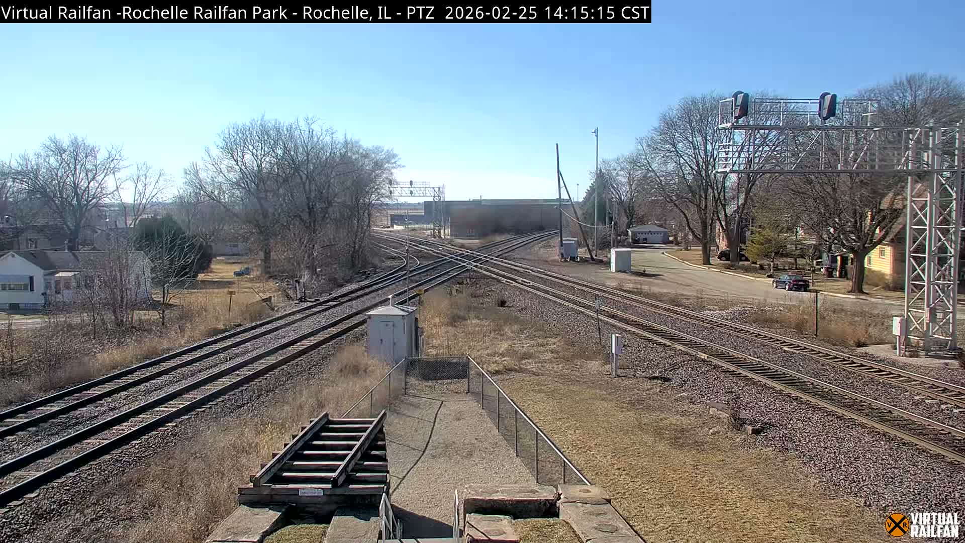 Rochelle Railfan Park Railroad Junction Live Cam - Rochelle, Ogle, Illinois, USA 