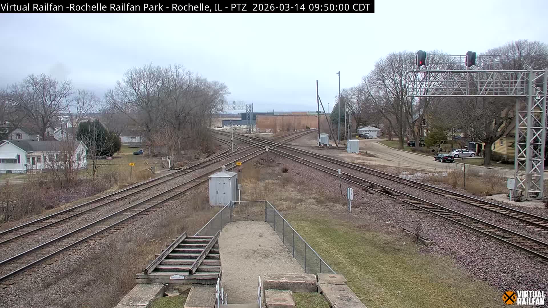 Rochelle Railfan Park Railroad Junction Live Cam - Rochelle, Ogle, Illinois, USA 
