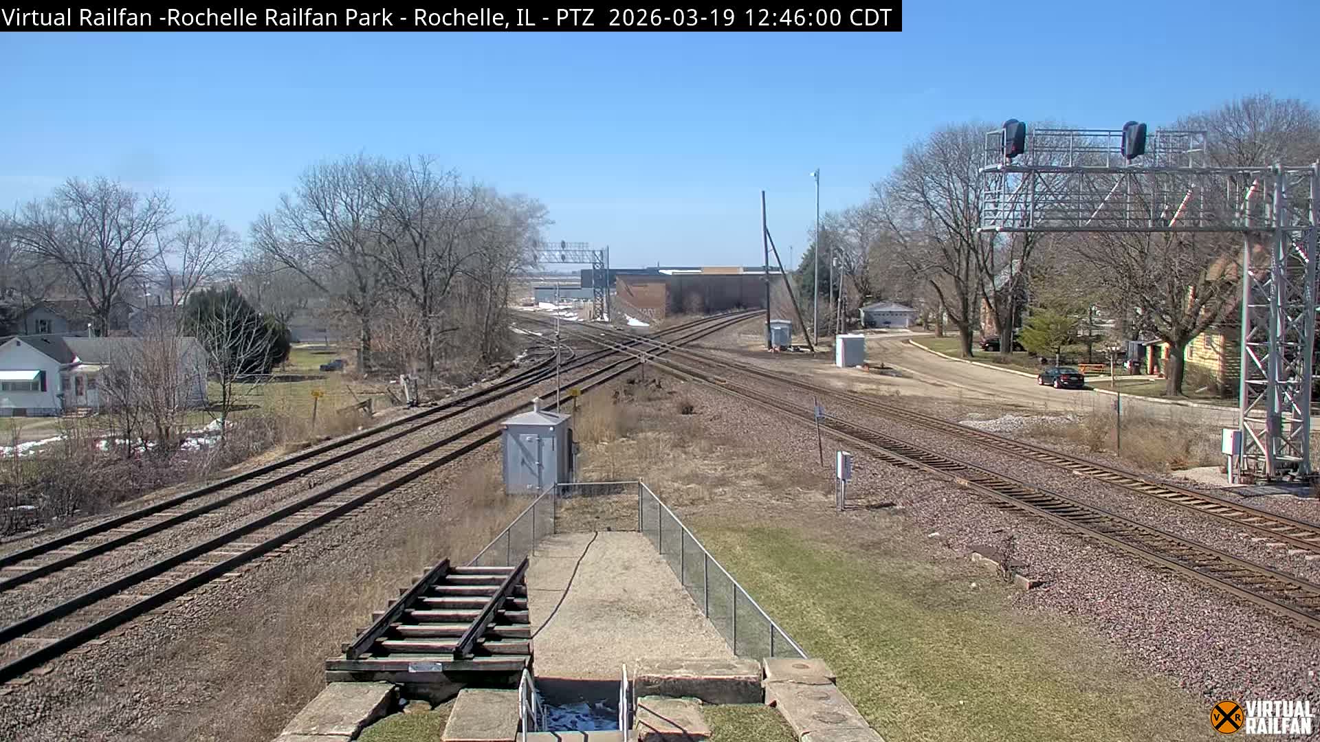 Rochelle Railfan Park Railroad Junction Live Cam - Rochelle, Ogle, Illinois, USA 