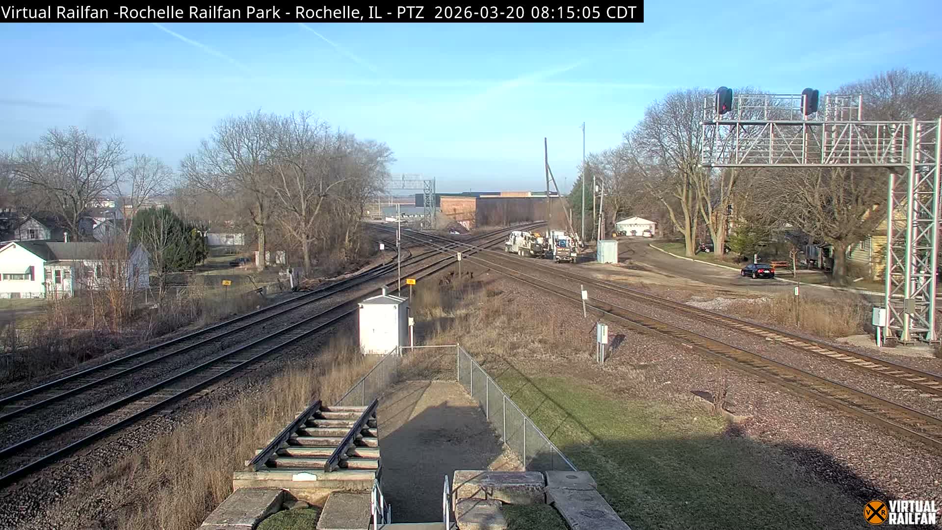 Rochelle Railfan Park Railroad Junction Live Cam - Rochelle, Ogle, Illinois, USA 