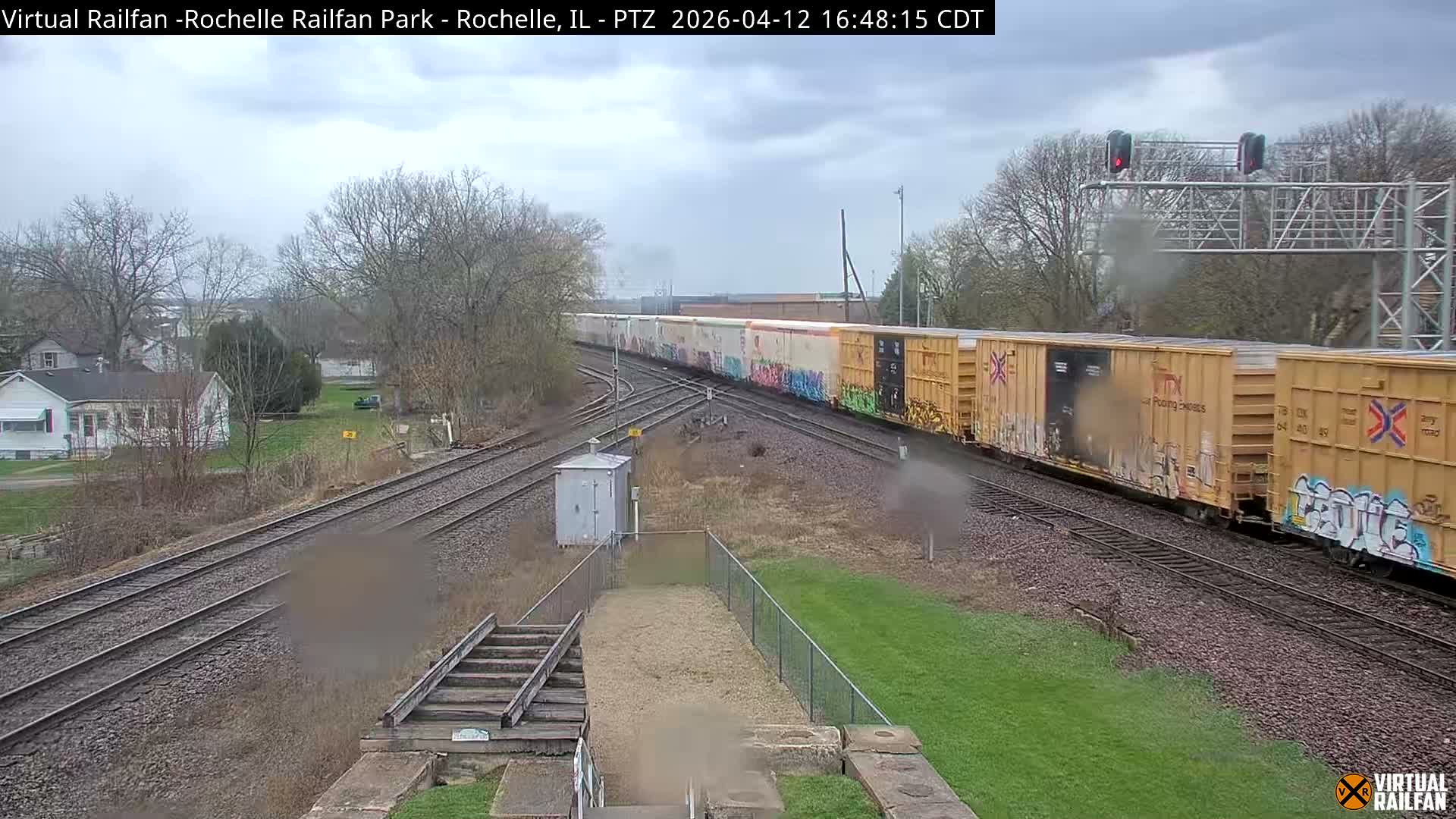 Rochelle Railfan Park Railroad Junction Live Cam - Rochelle, Ogle, Illinois, USA 