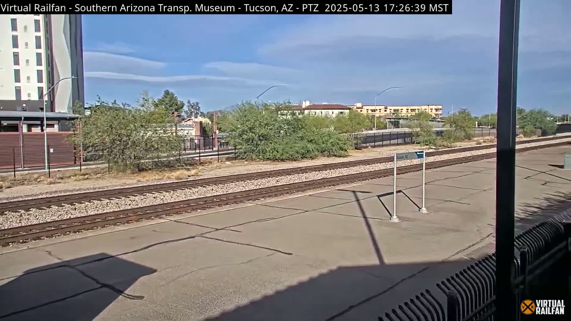 Tucson City & Tucson Transportation Museum & Amtrak  Station Railroad Crossing Live Cam - Tucson, Pima,  Arizona, USA