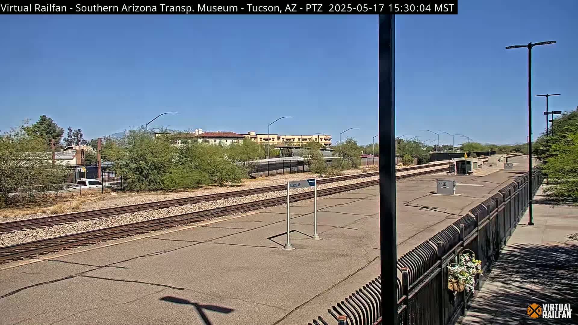 Tucson City & Tucson Transportation Museum & Amtrak  Station Railroad Crossing Live Cam - Tucson, Pima,  Arizona, USA