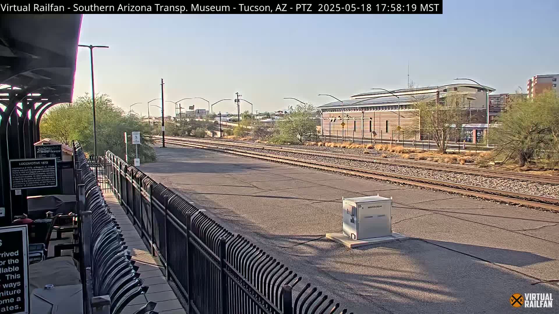 Tucson City & Tucson Transportation Museum & Amtrak  Station Railroad Crossing Live Cam - Tucson, Pima,  Arizona, USA