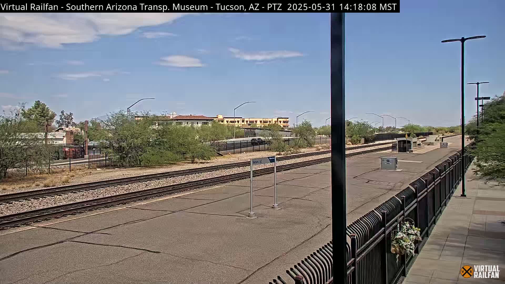 Tucson City & Tucson Transportation Museum & Amtrak  Station Railroad Crossing Live Cam - Tucson, Pima,  Arizona, USA
