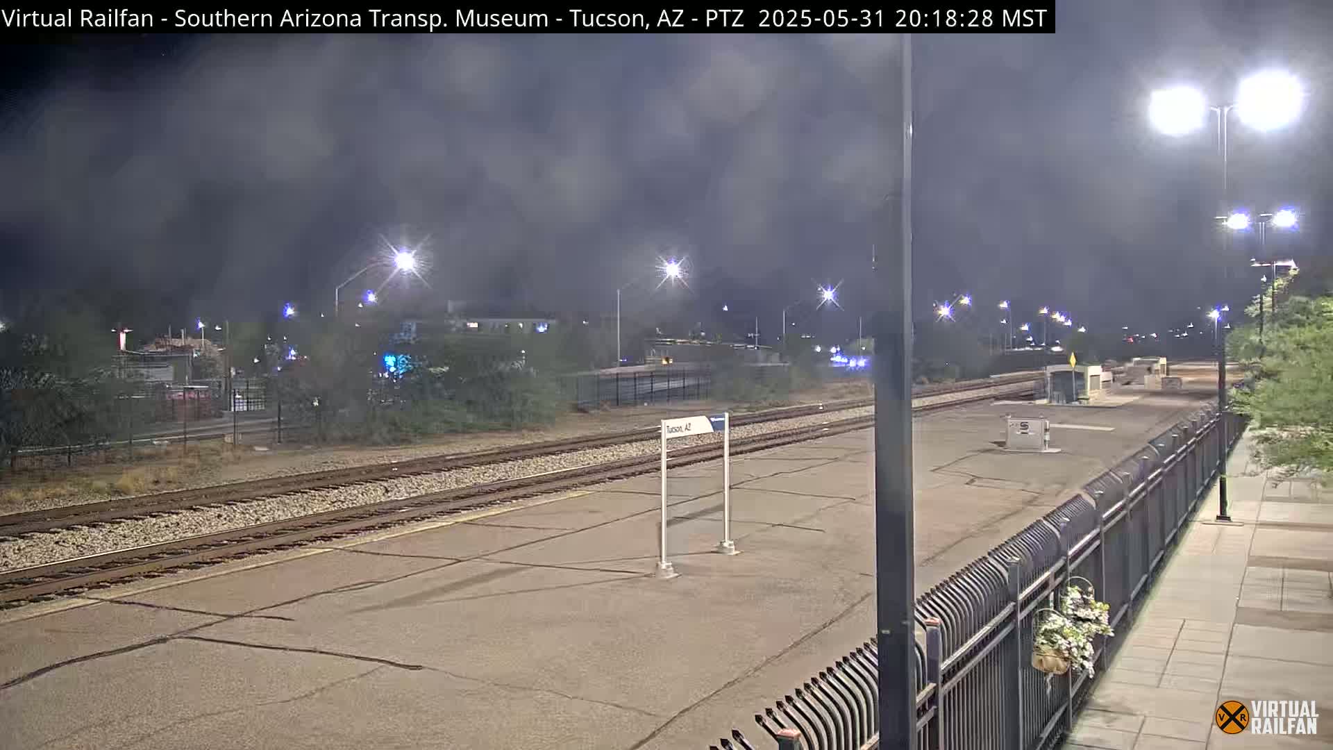 Tucson City & Tucson Transportation Museum & Amtrak  Station Railroad Crossing Live Cam - Tucson, Pima,  Arizona, USA