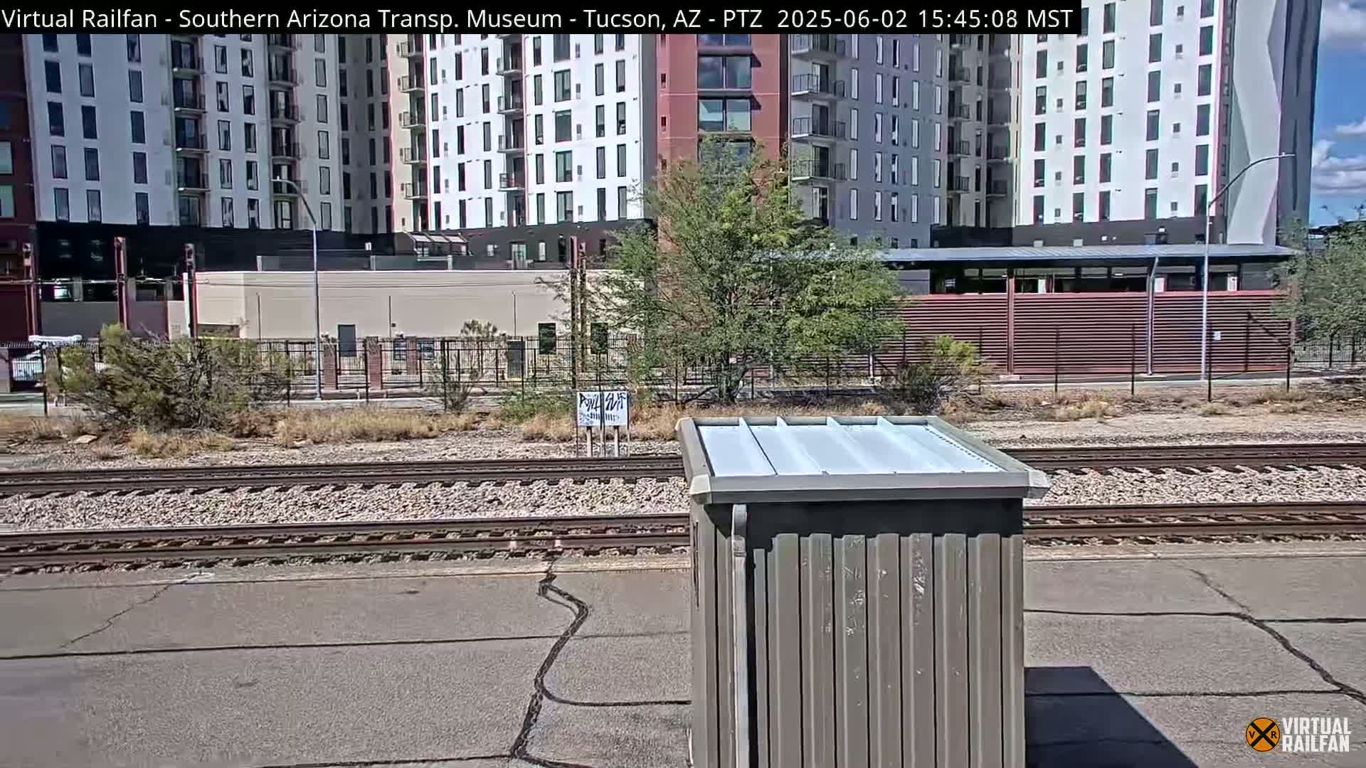 Tucson City & Tucson Transportation Museum & Amtrak  Station Railroad Crossing Live Cam - Tucson, Pima,  Arizona, USA