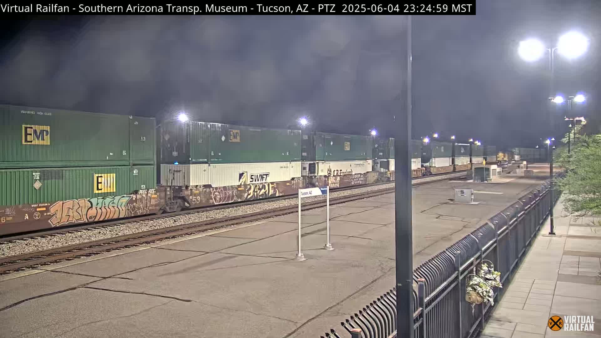 Tucson City & Tucson Transportation Museum & Amtrak  Station Railroad Crossing Live Cam - Tucson, Pima,  Arizona, USA