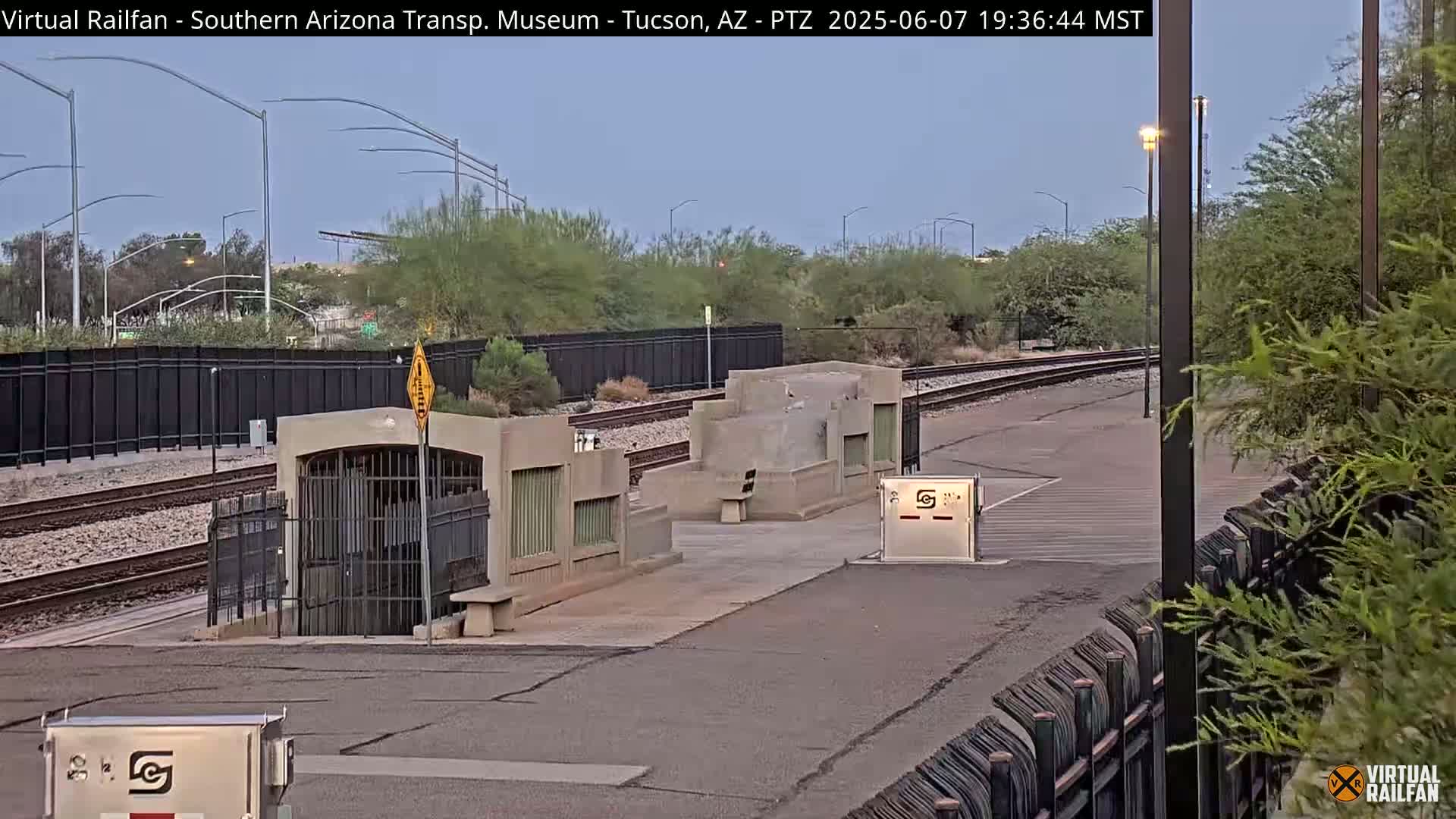 Tucson City & Tucson Transportation Museum & Amtrak  Station Railroad Crossing Live Cam - Tucson, Pima,  Arizona, USA