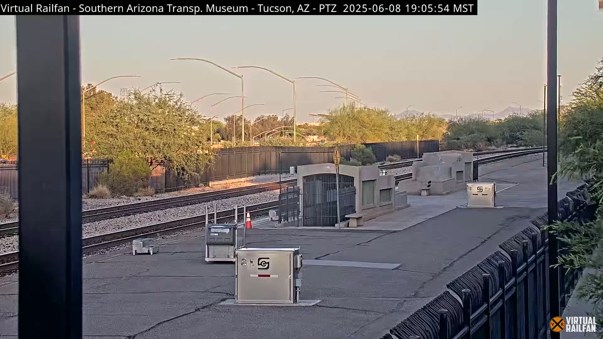Tucson City & Tucson Transportation Museum & Amtrak  Station Railroad Crossing Live Cam - Tucson, Pima,  Arizona, USA