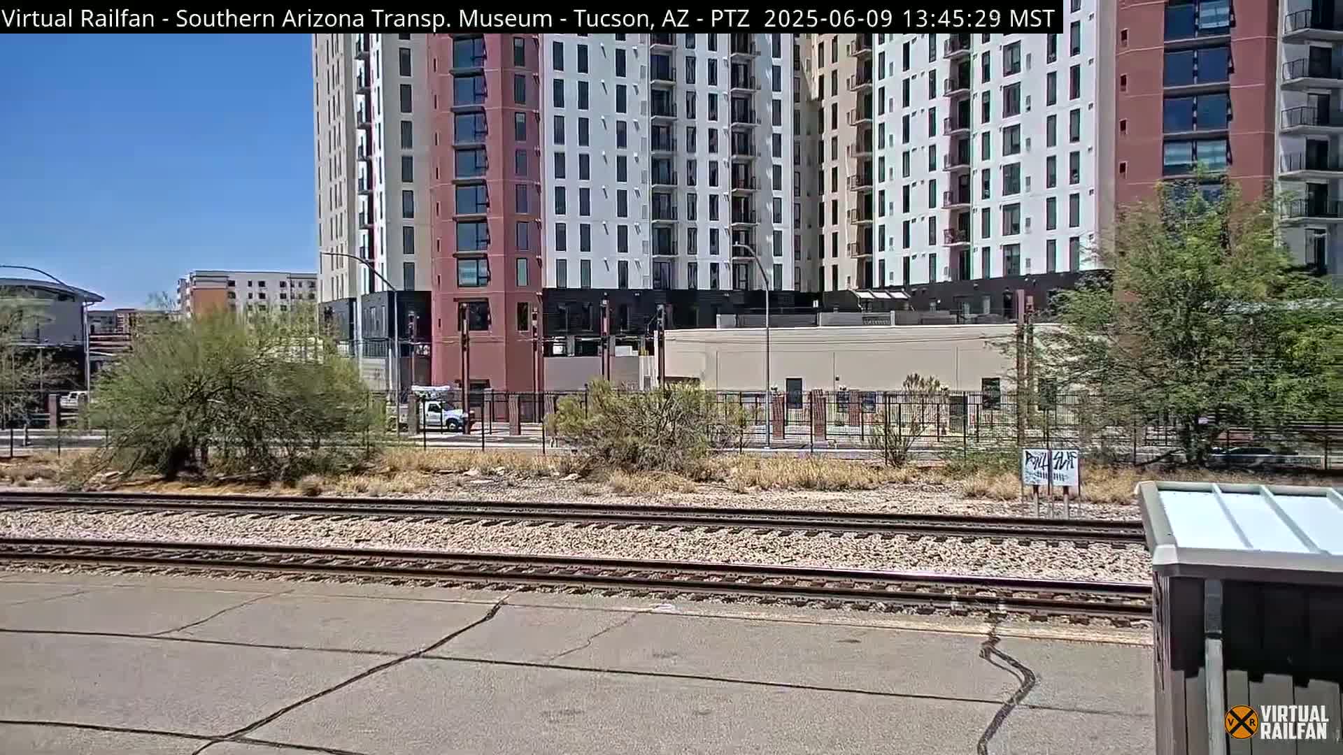 Tucson City & Tucson Transportation Museum & Amtrak  Station Railroad Crossing Live Cam - Tucson, Pima,  Arizona, USA