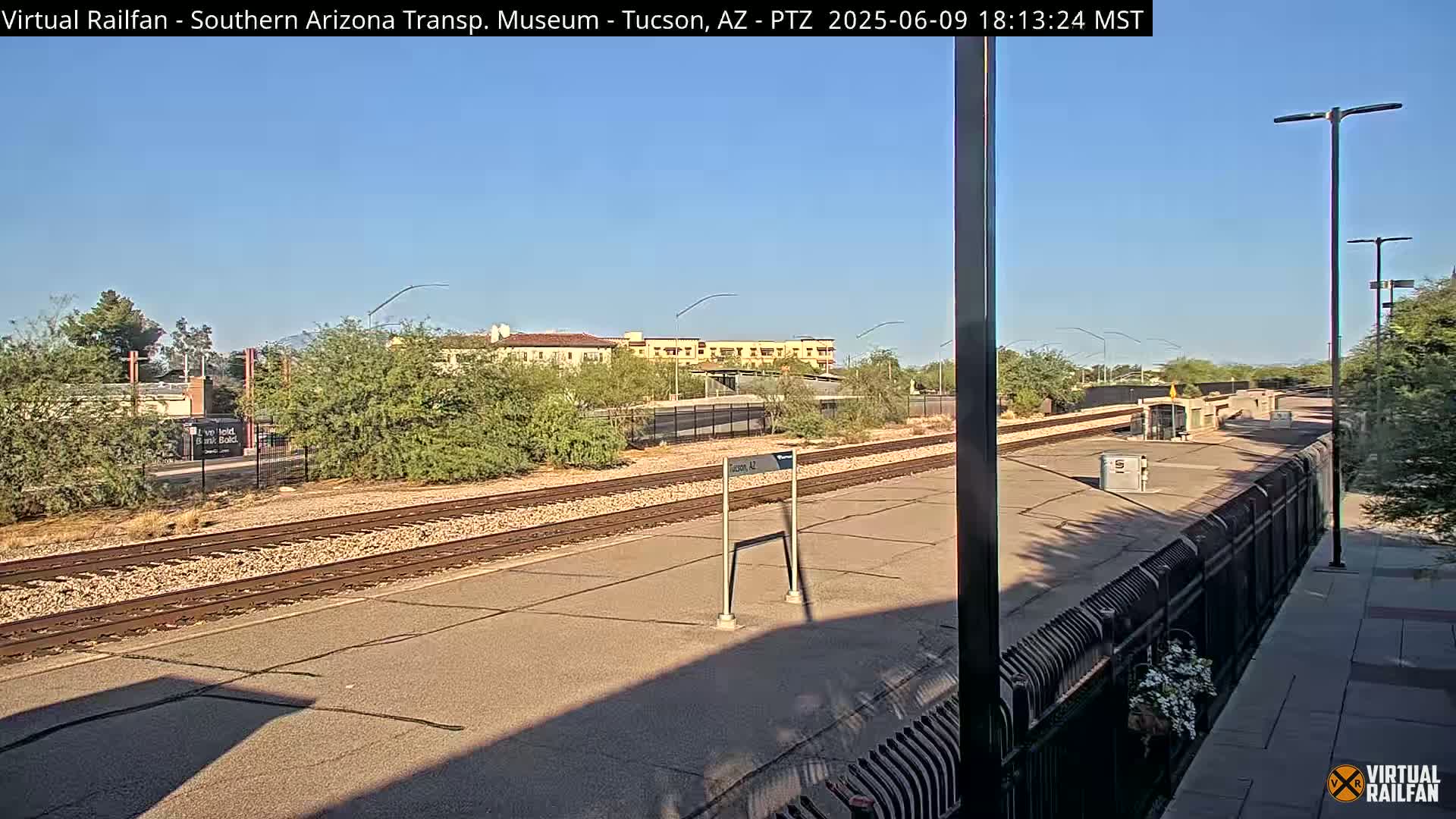 Tucson City & Tucson Transportation Museum & Amtrak  Station Railroad Crossing Live Cam - Tucson, Pima,  Arizona, USA