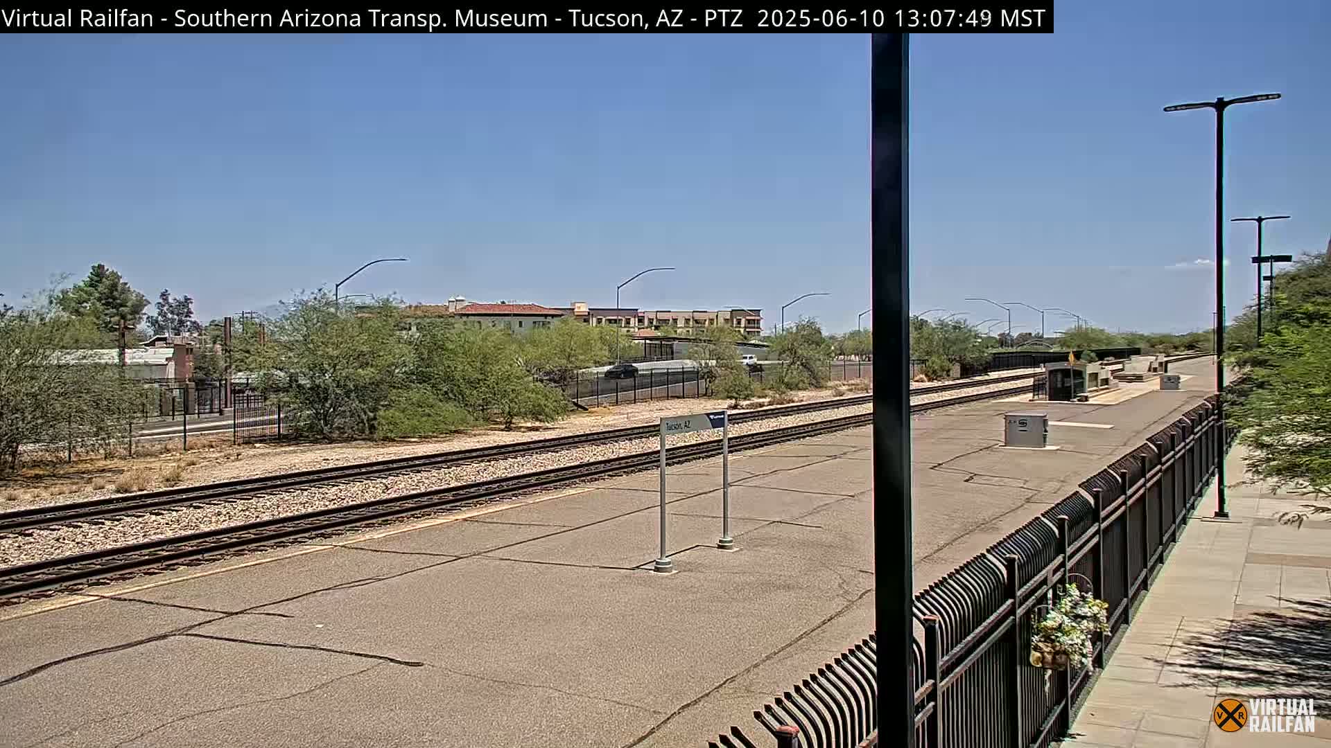 Tucson City & Tucson Transportation Museum & Amtrak  Station Railroad Crossing Live Cam - Tucson, Pima,  Arizona, USA
