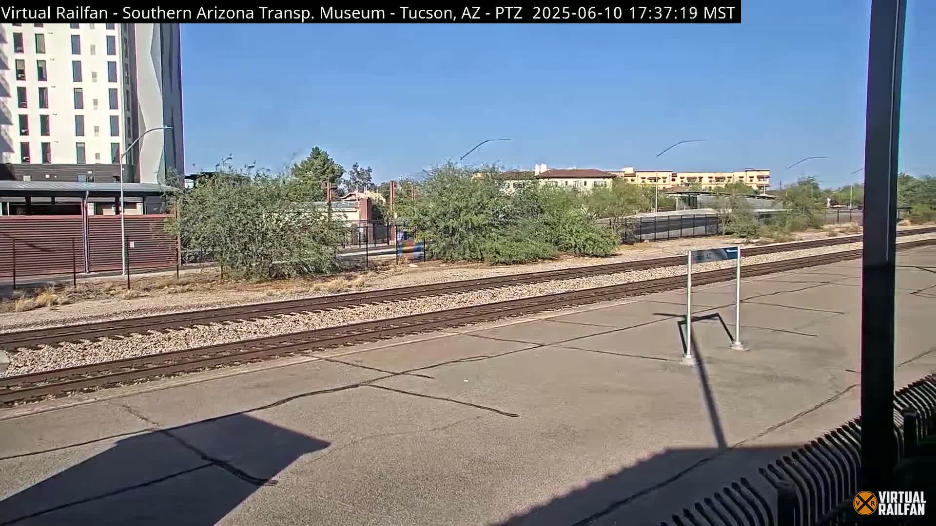 Tucson City & Tucson Transportation Museum & Amtrak  Station Railroad Crossing Live Cam - Tucson, Pima,  Arizona, USA
