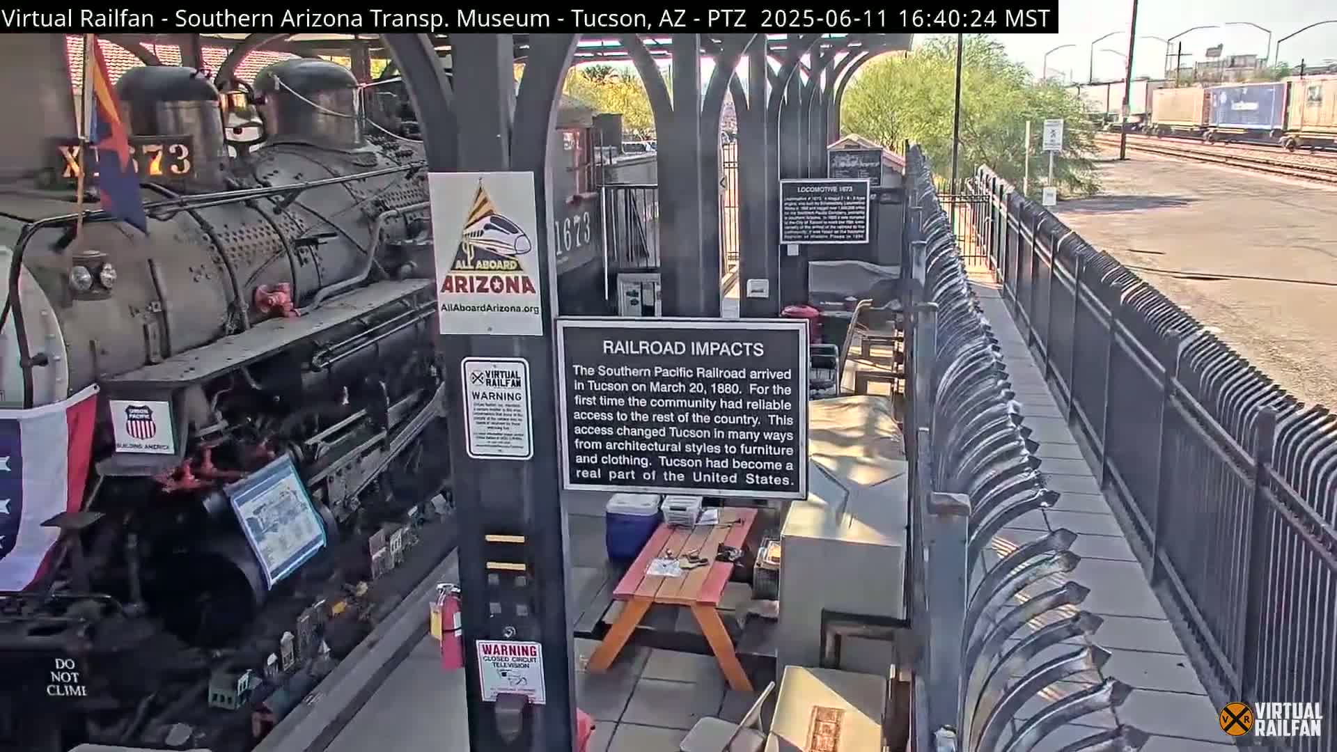Tucson City & Tucson Transportation Museum & Amtrak  Station Railroad Crossing Live Cam - Tucson, Pima,  Arizona, USA