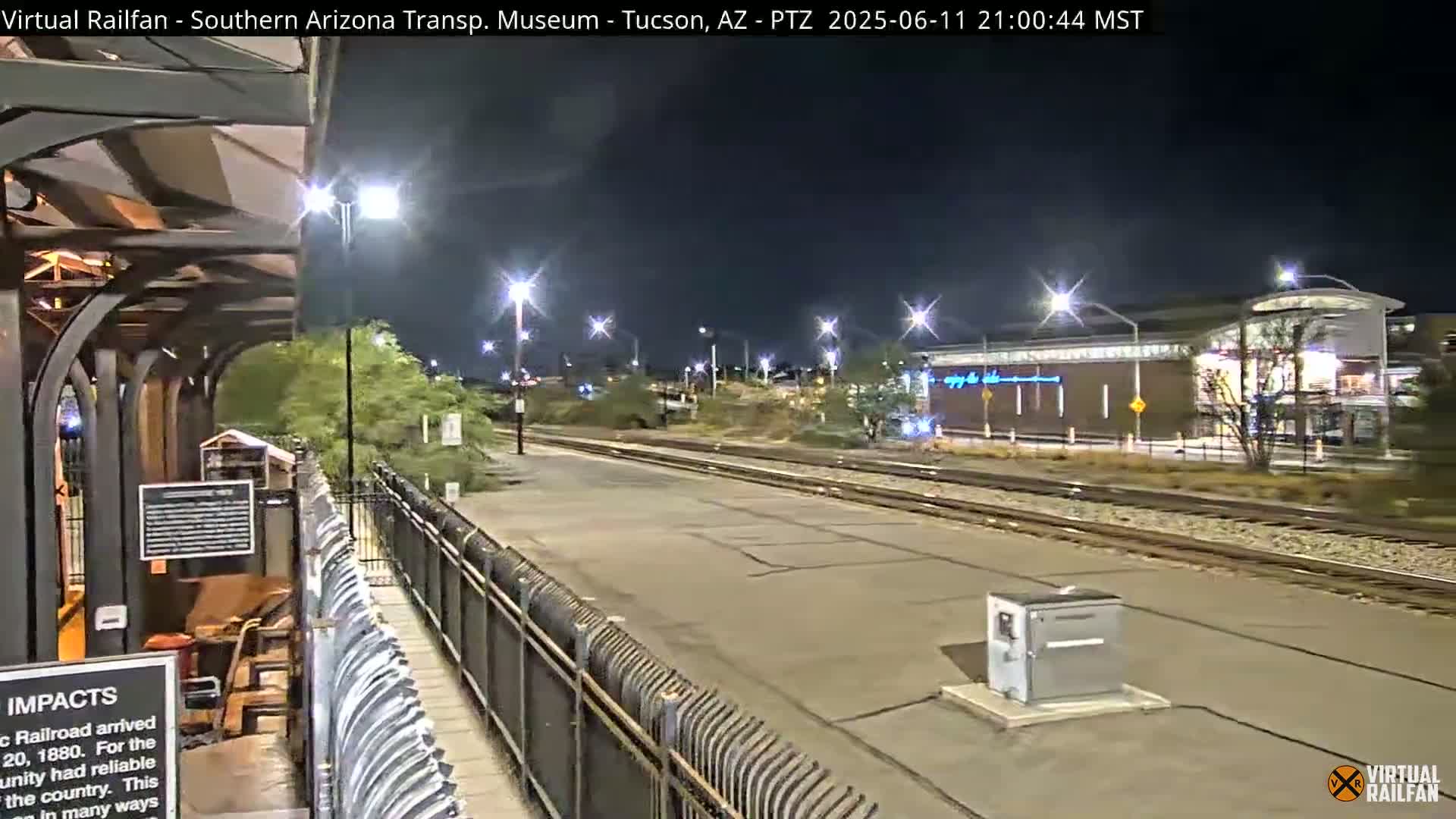 Tucson City & Tucson Transportation Museum & Amtrak  Station Railroad Crossing Live Cam - Tucson, Pima,  Arizona, USA