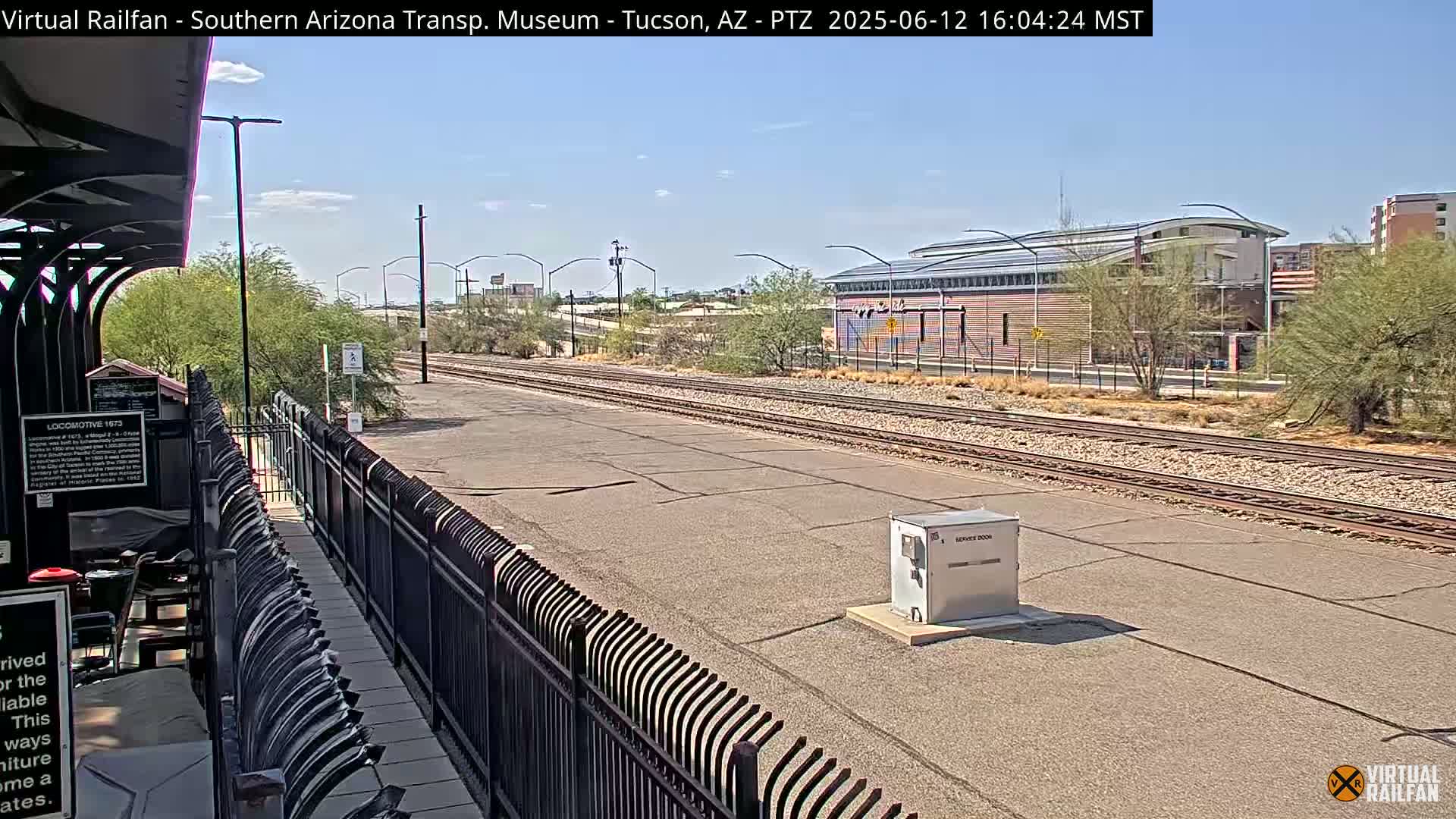 Tucson City & Tucson Transportation Museum & Amtrak  Station Railroad Crossing Live Cam - Tucson, Pima,  Arizona, USA