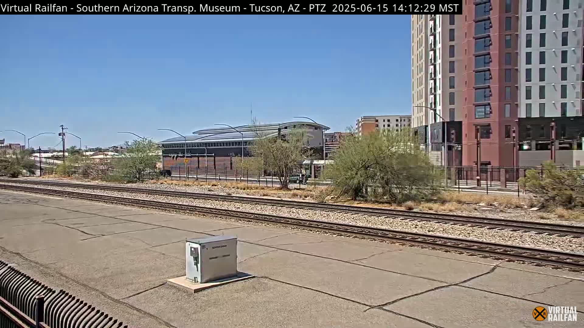 Tucson City & Tucson Transportation Museum & Amtrak  Station Railroad Crossing Live Cam - Tucson, Pima,  Arizona, USA