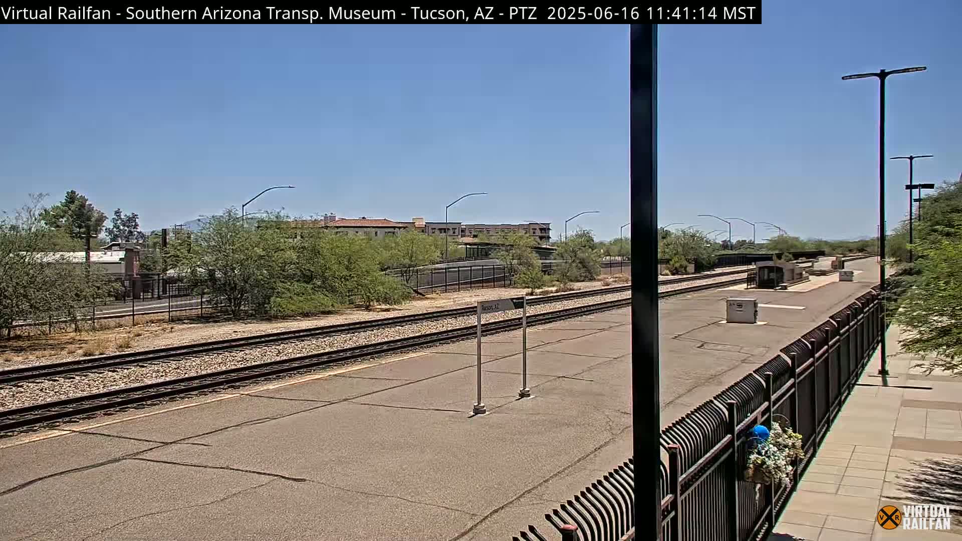 Tucson City & Tucson Transportation Museum & Amtrak  Station Railroad Crossing Live Cam - Tucson, Pima,  Arizona, USA