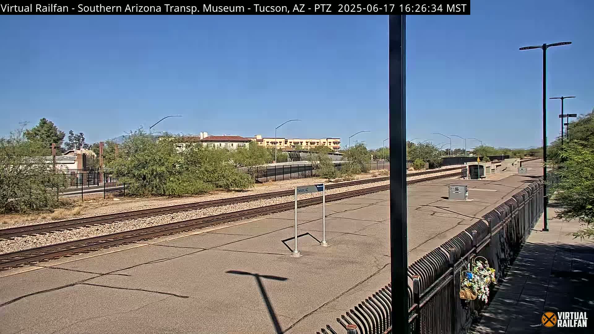 Tucson City & Tucson Transportation Museum & Amtrak  Station Railroad Crossing Live Cam - Tucson, Pima,  Arizona, USA