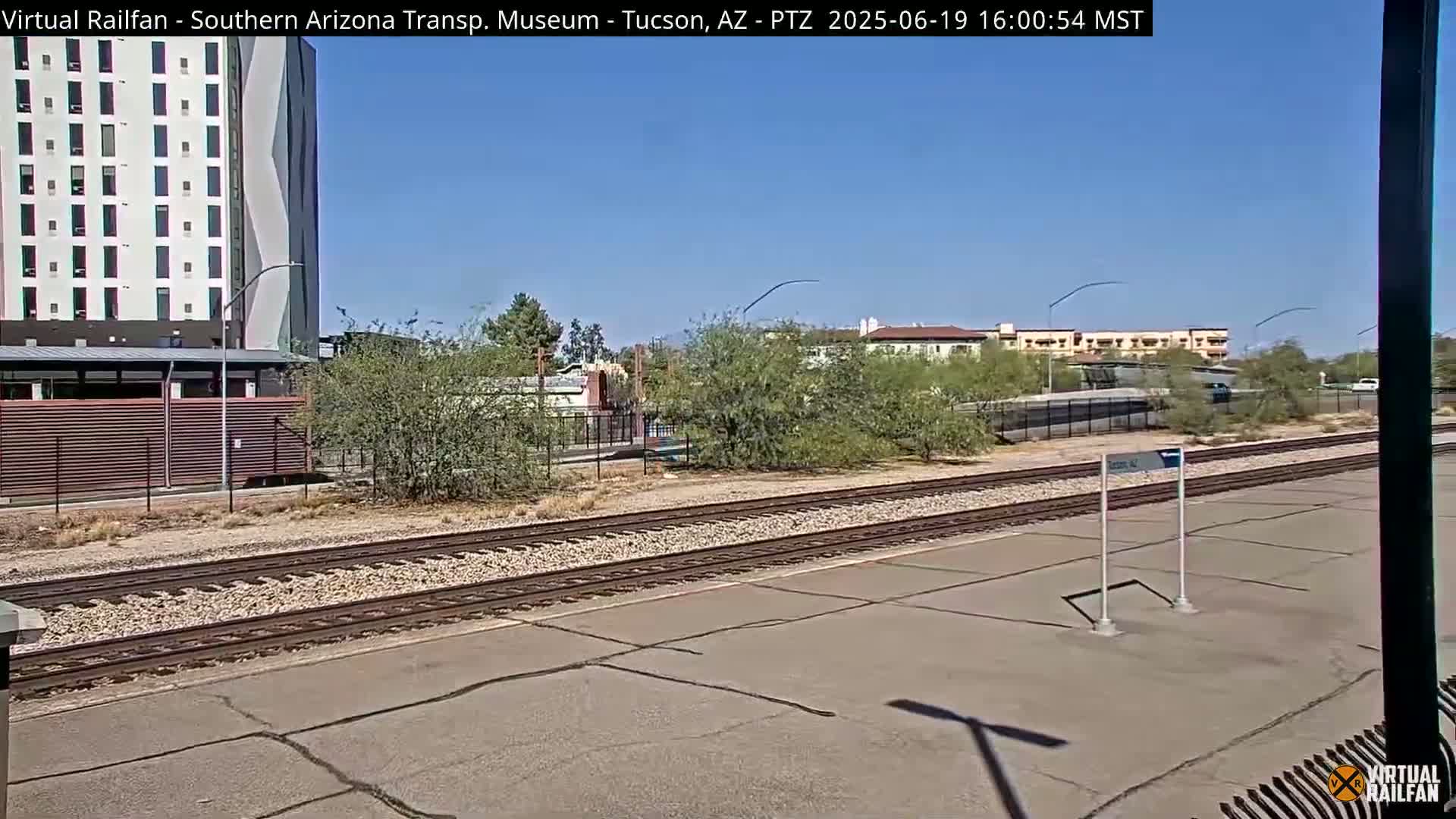 Tucson City & Tucson Transportation Museum & Amtrak  Station Railroad Crossing Live Cam - Tucson, Pima,  Arizona, USA