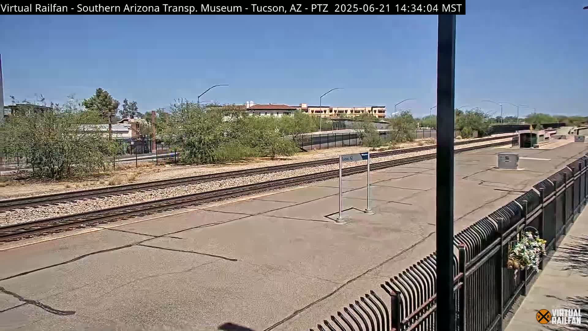 Tucson City & Tucson Transportation Museum & Amtrak  Station Railroad Crossing Live Cam - Tucson, Pima,  Arizona, USA