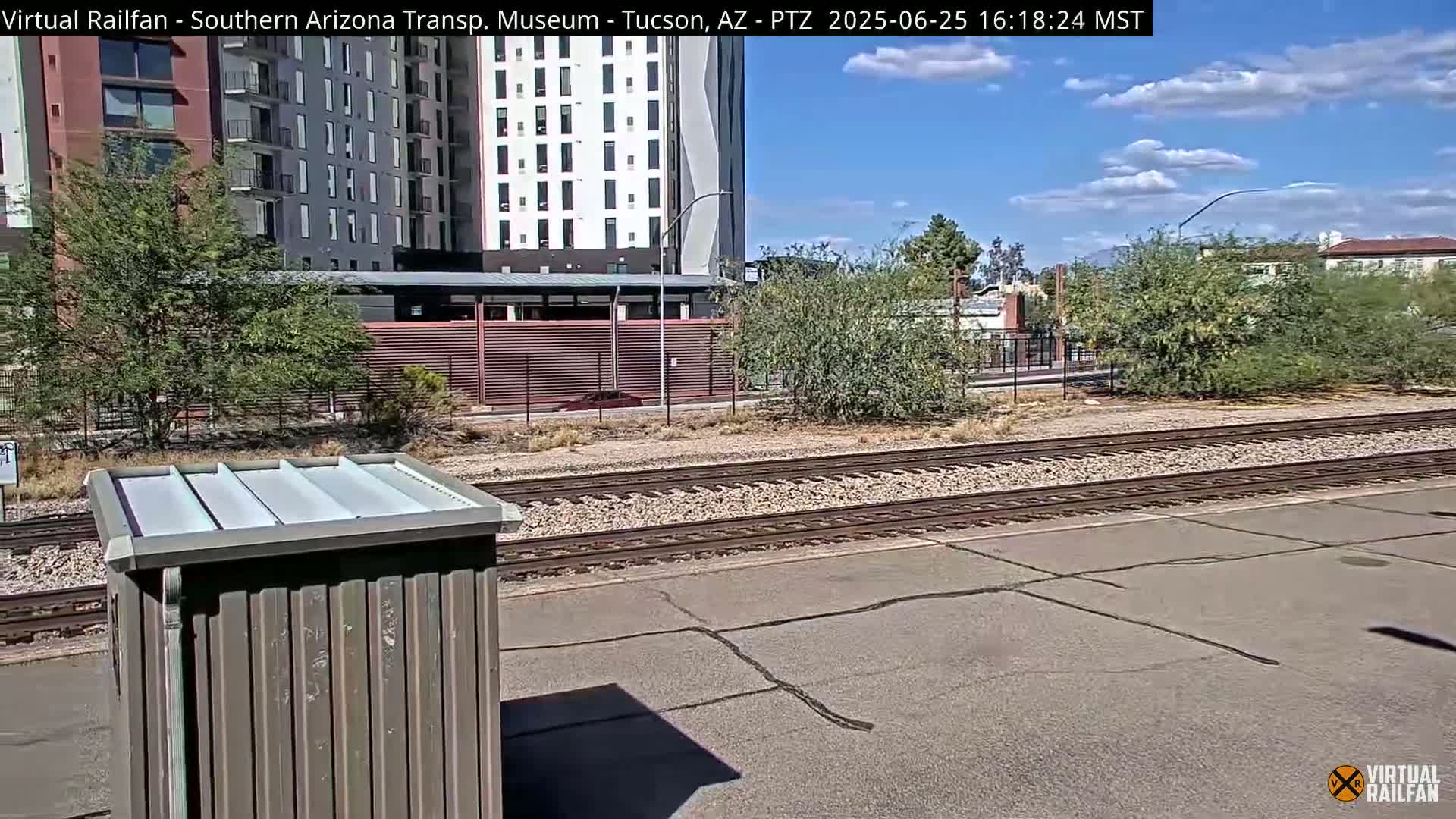 Tucson City & Tucson Transportation Museum & Amtrak  Station Railroad Crossing Live Cam - Tucson, Pima,  Arizona, USA