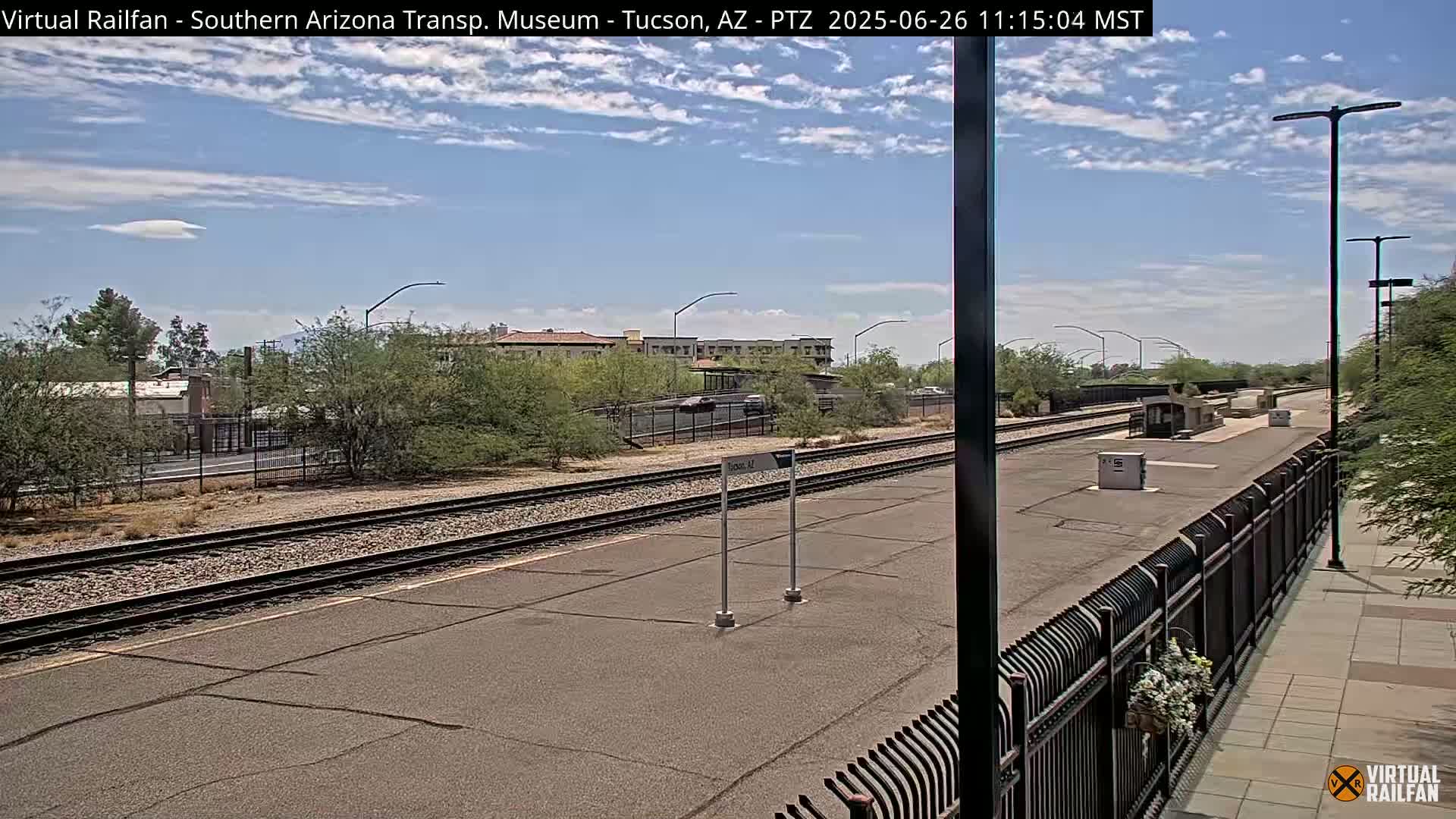 Tucson City & Tucson Transportation Museum & Amtrak  Station Railroad Crossing Live Cam - Tucson, Pima,  Arizona, USA