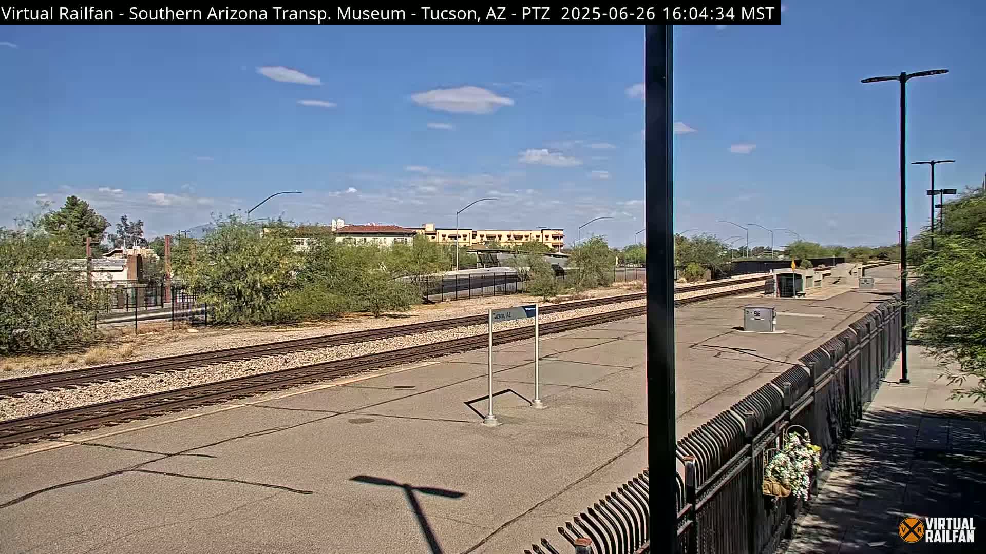 Tucson City & Tucson Transportation Museum & Amtrak  Station Railroad Crossing Live Cam - Tucson, Pima,  Arizona, USA