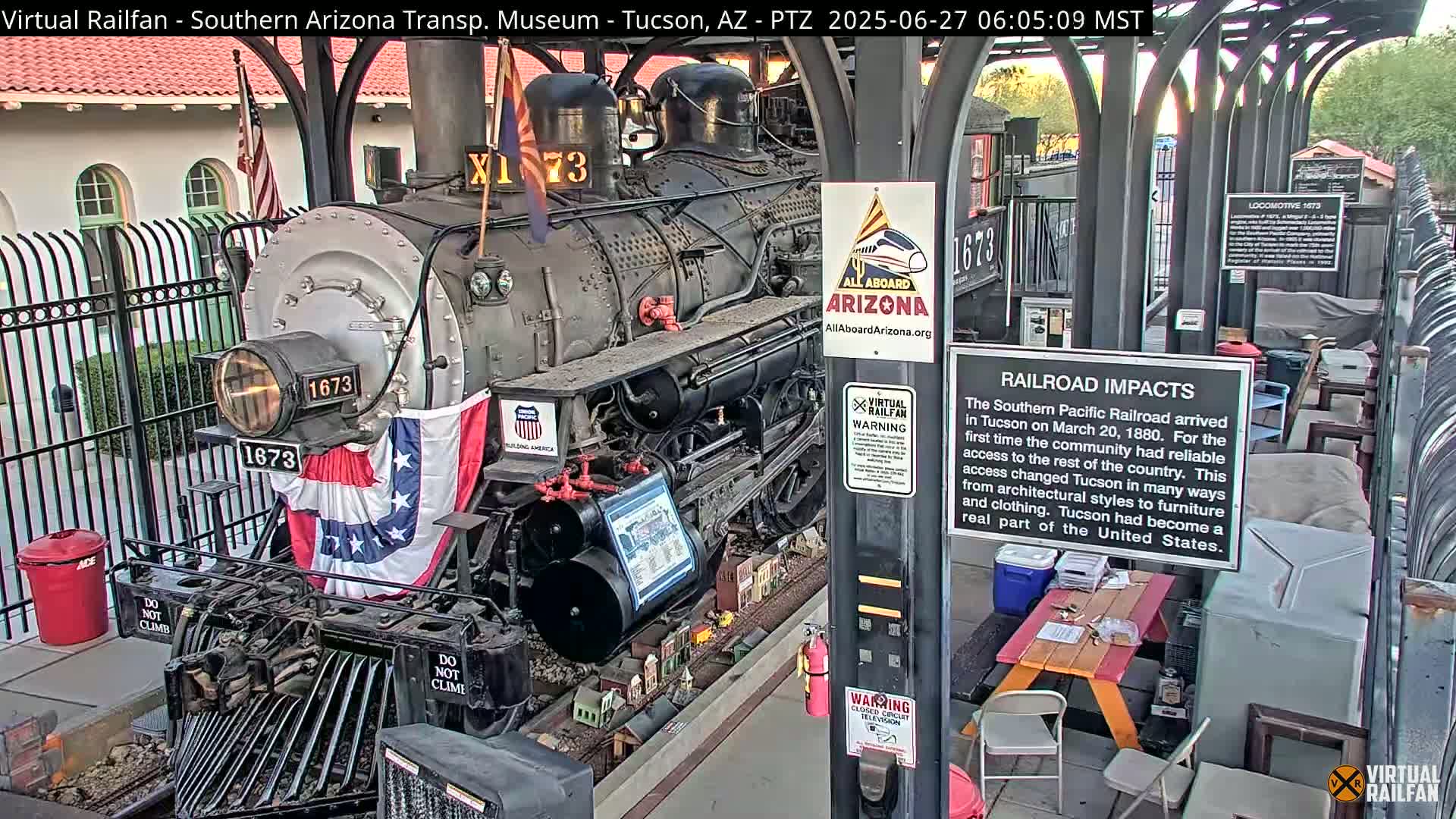Tucson City & Tucson Transportation Museum & Amtrak  Station Railroad Crossing Live Cam - Tucson, Pima,  Arizona, USA