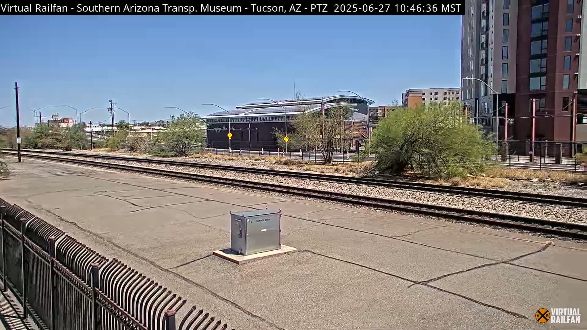 Tucson City & Tucson Transportation Museum & Amtrak  Station Railroad Crossing Live Cam - Tucson, Pima,  Arizona, USA