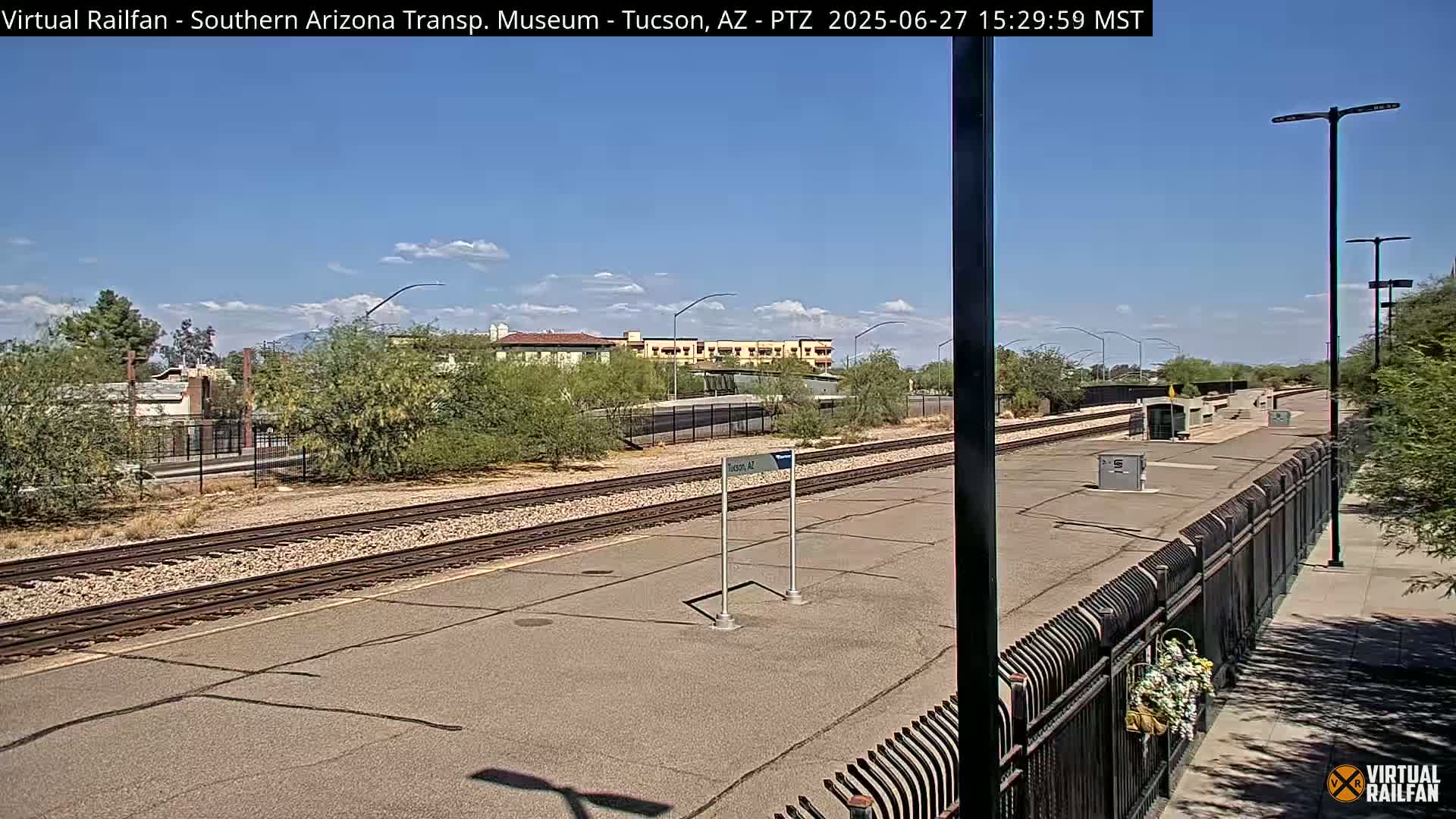 Tucson City & Tucson Transportation Museum & Amtrak  Station Railroad Crossing Live Cam - Tucson, Pima,  Arizona, USA