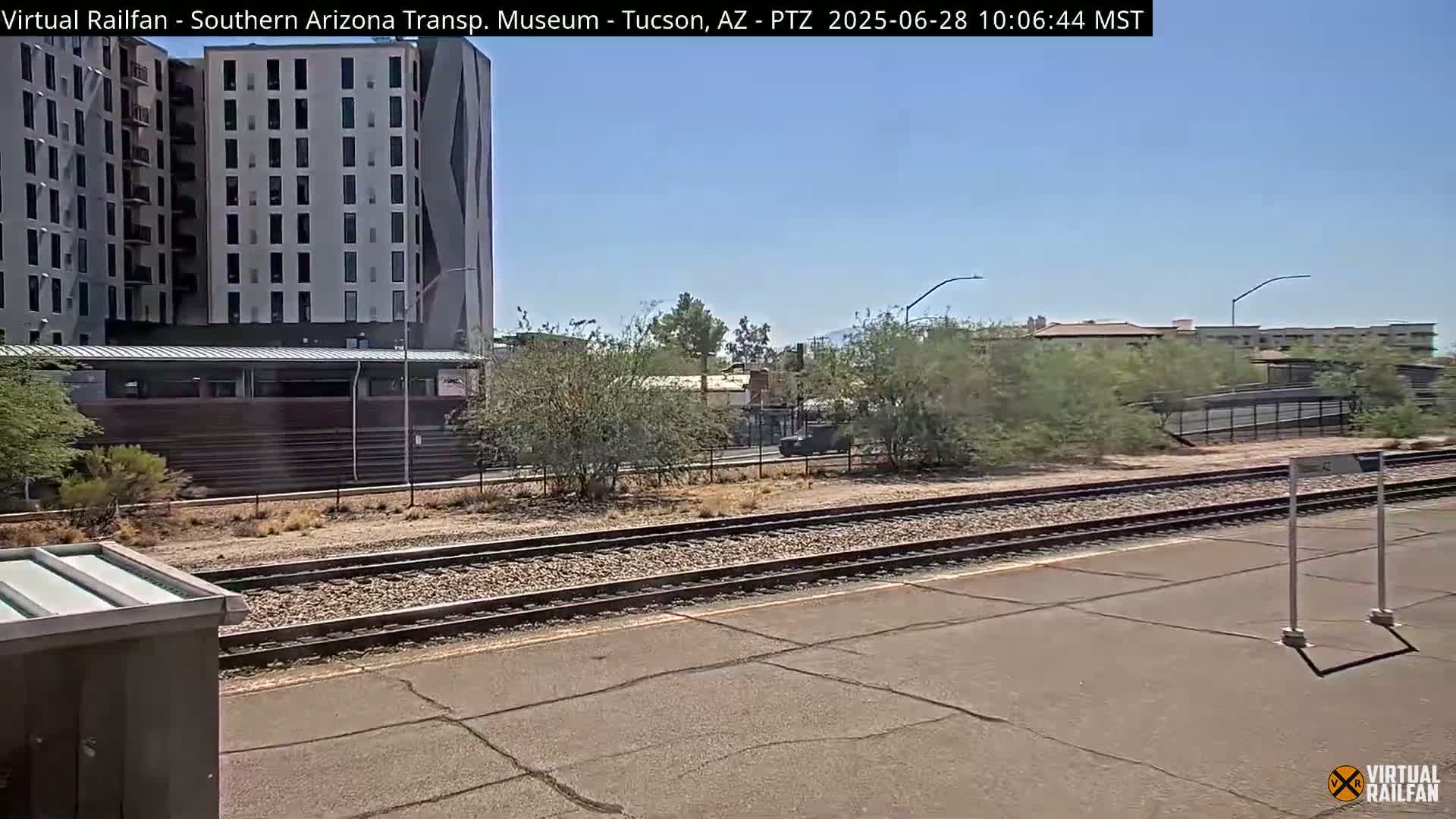 Tucson City & Tucson Transportation Museum & Amtrak  Station Railroad Crossing Live Cam - Tucson, Pima,  Arizona, USA