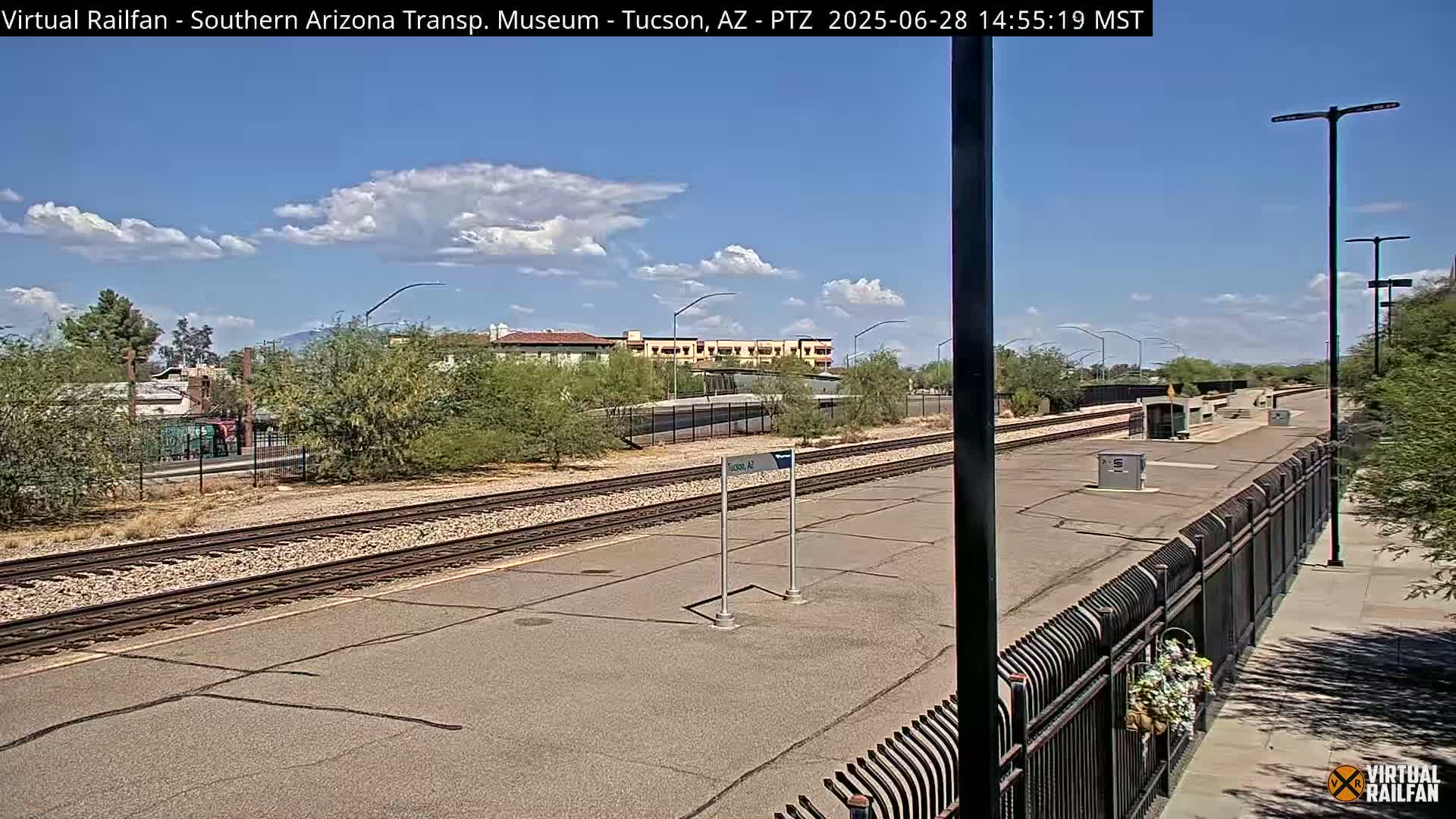 Tucson City & Tucson Transportation Museum & Amtrak  Station Railroad Crossing Live Cam - Tucson, Pima,  Arizona, USA