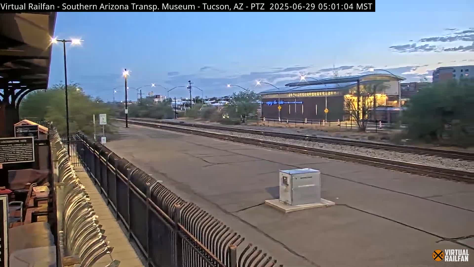 Tucson City & Tucson Transportation Museum & Amtrak  Station Railroad Crossing Live Cam - Tucson, Pima,  Arizona, USA