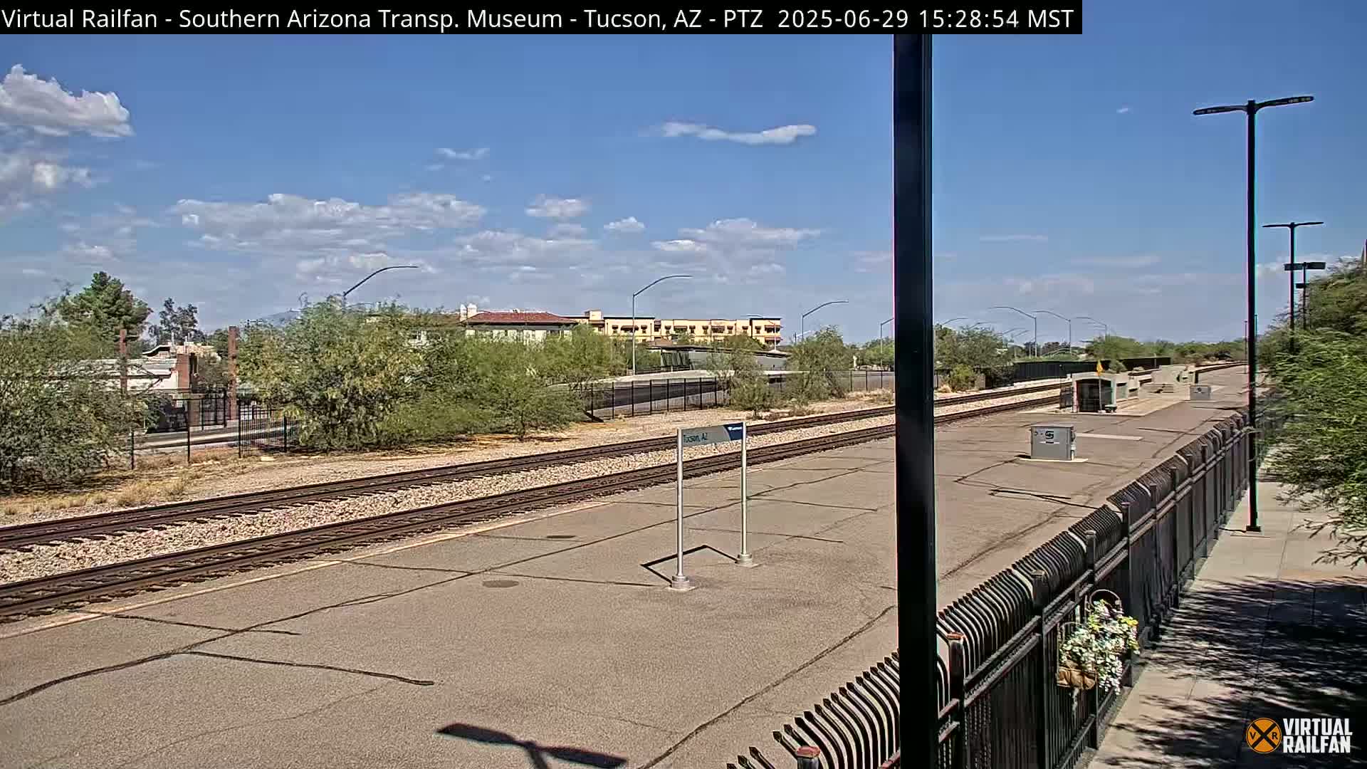 Tucson City & Tucson Transportation Museum & Amtrak  Station Railroad Crossing Live Cam - Tucson, Pima,  Arizona, USA