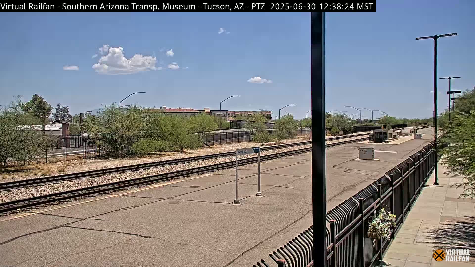 Tucson City & Tucson Transportation Museum & Amtrak  Station Railroad Crossing Live Cam - Tucson, Pima,  Arizona, USA